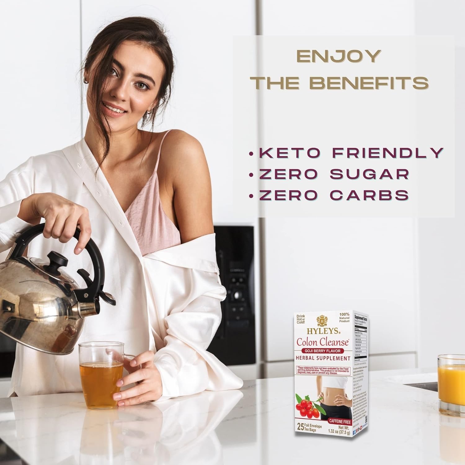 Hyleys Colon Cleanse routine digestive avec baies de goji et goût fruité.