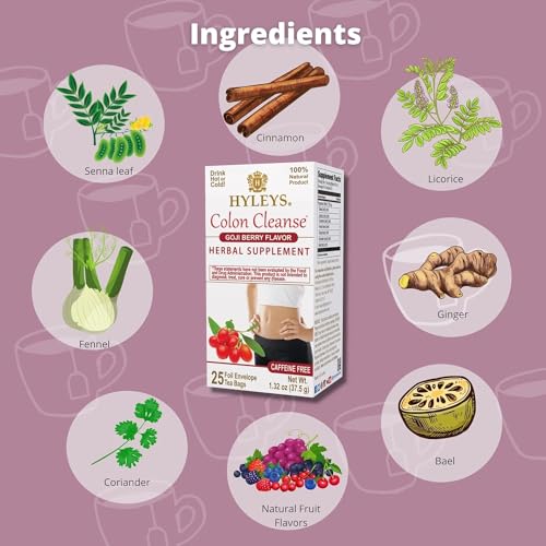 Hyleys Colon Cleanse boîte 25 sachets sans caféine.