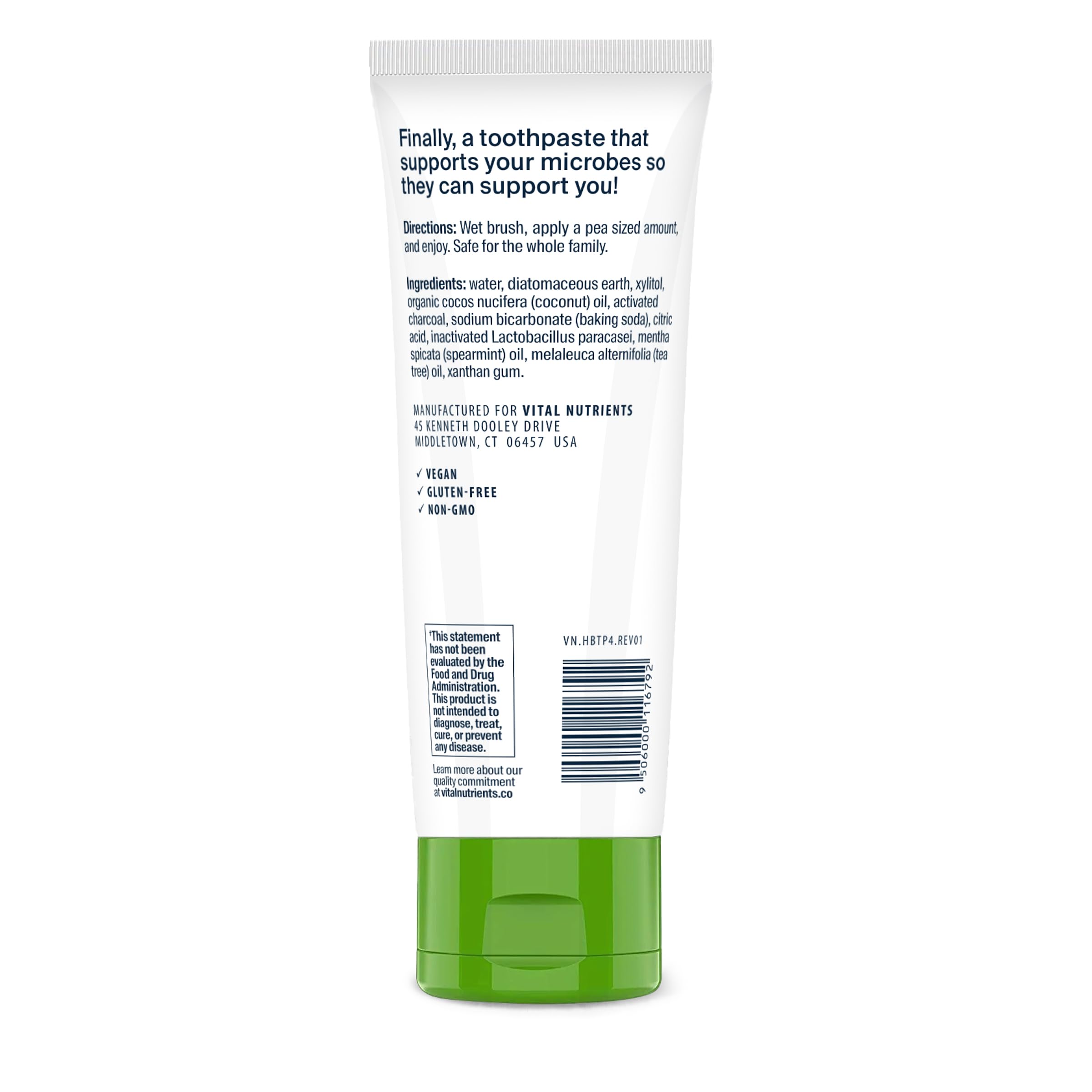 Hyperbiotics pâte dentaire menthe frais évoquant une fraîcheur durable sans fluorure.