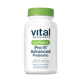 Hyperbiotics Pro-15: vue bouteille avec étiquette, soutien potentiel à la régularité digestive.