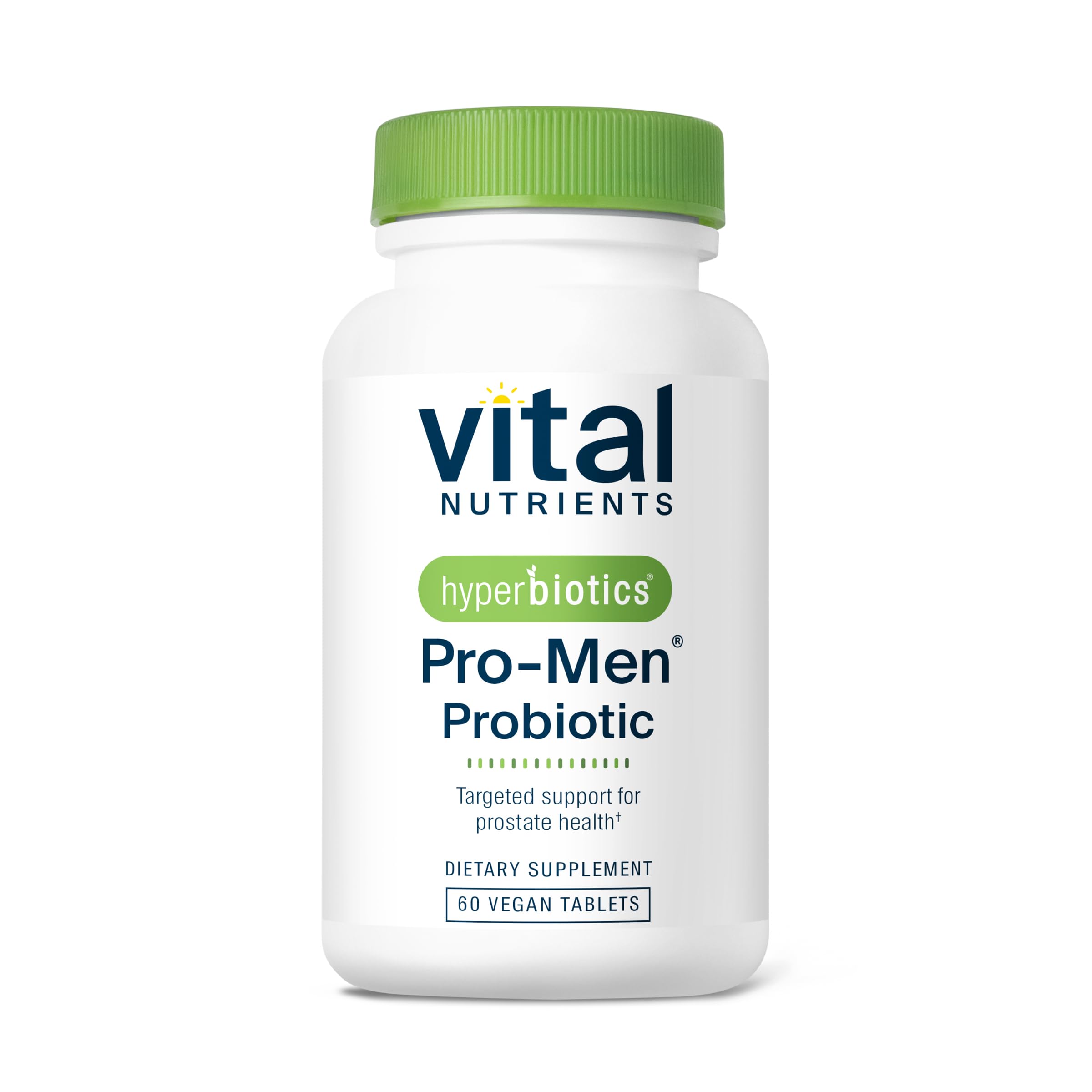 Hyperbiotics Pro Men, bouteille et étiquette, pratique pour la routine quotidienne