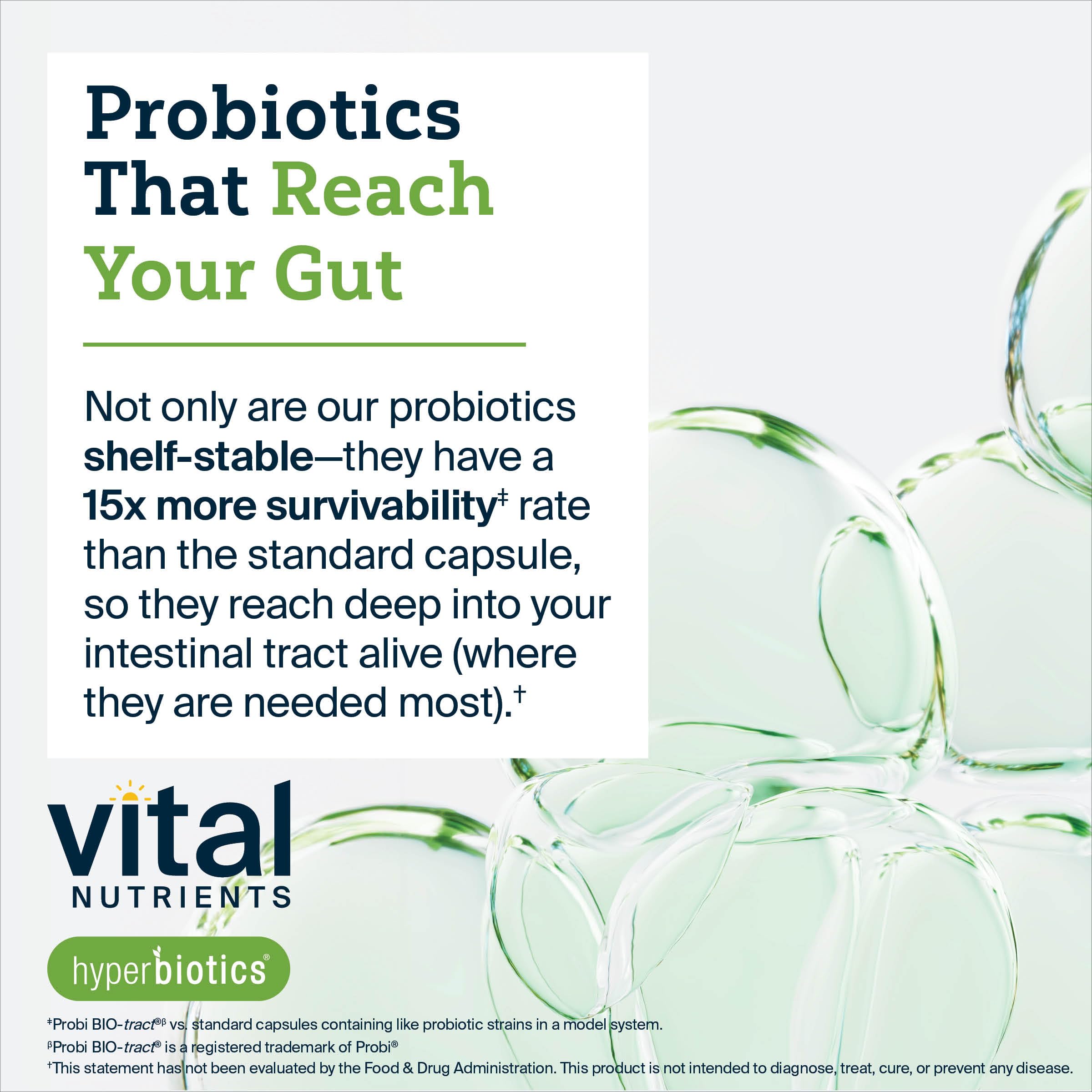 Hyperbiotics Vital Nutrients IBS Probiotic – Formulation vegan sans allergènes courants.
