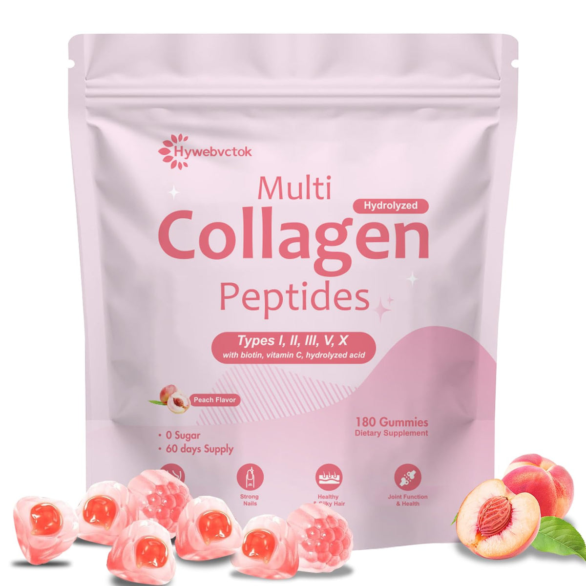 Hywebvctok Gummies bouteille: pratique pour une routine beauté quotidienne.