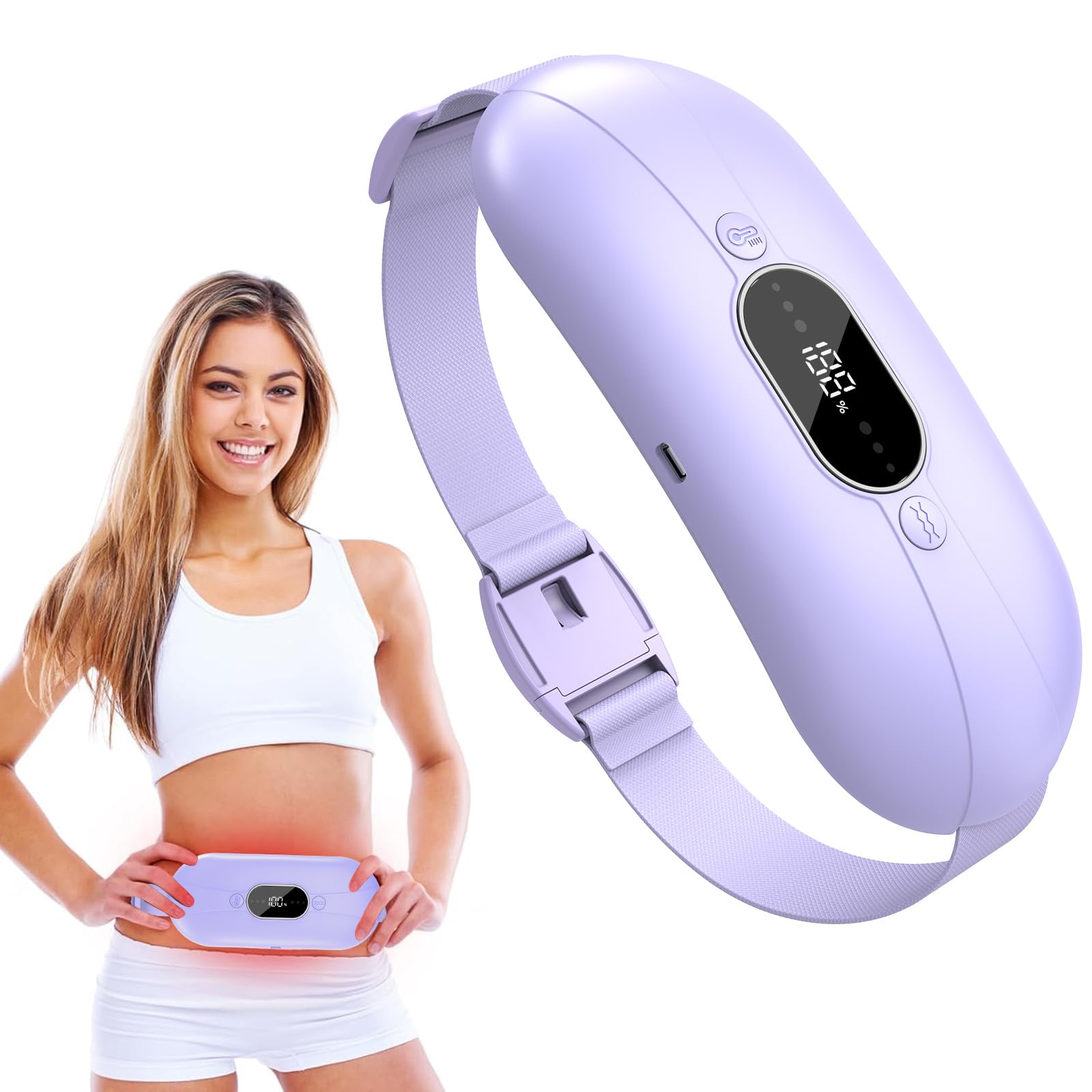 Ceinture chauffante HZD portable pour crampes, chaleur douce et discrète