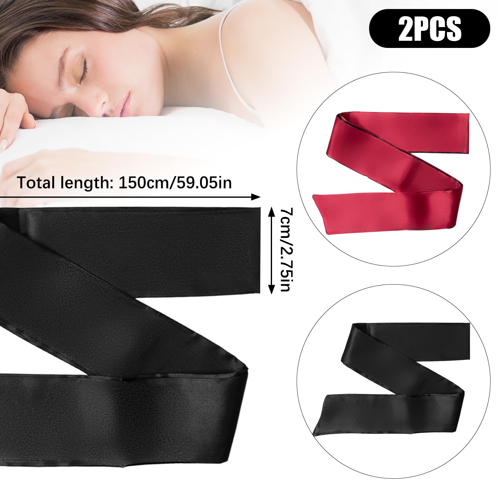 HZMM masque satin Voyage et nuit, idéal pour déplacement et repos