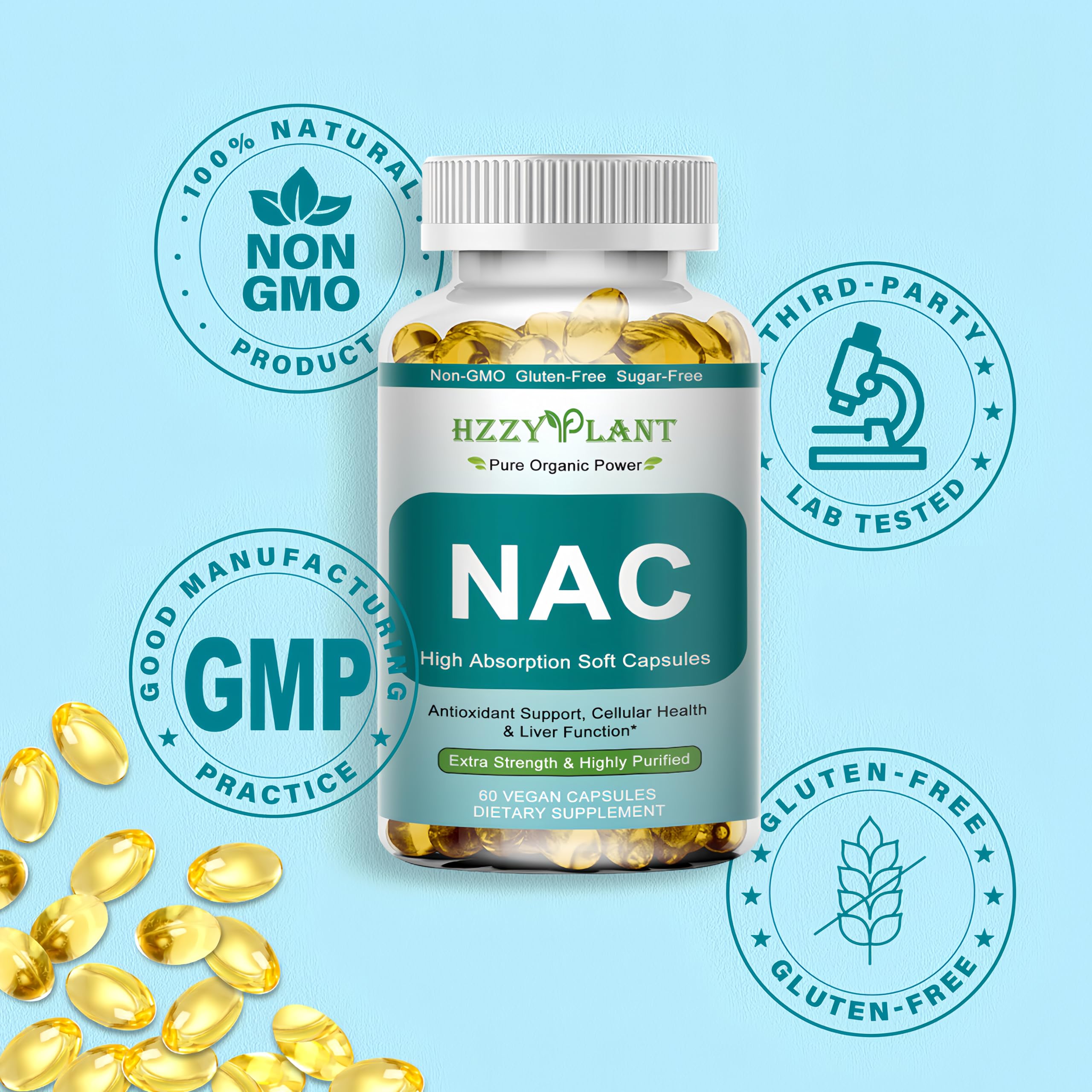 HZZYPLANT NAC, soutien respiratoire potentiel et bien-être quotidien.