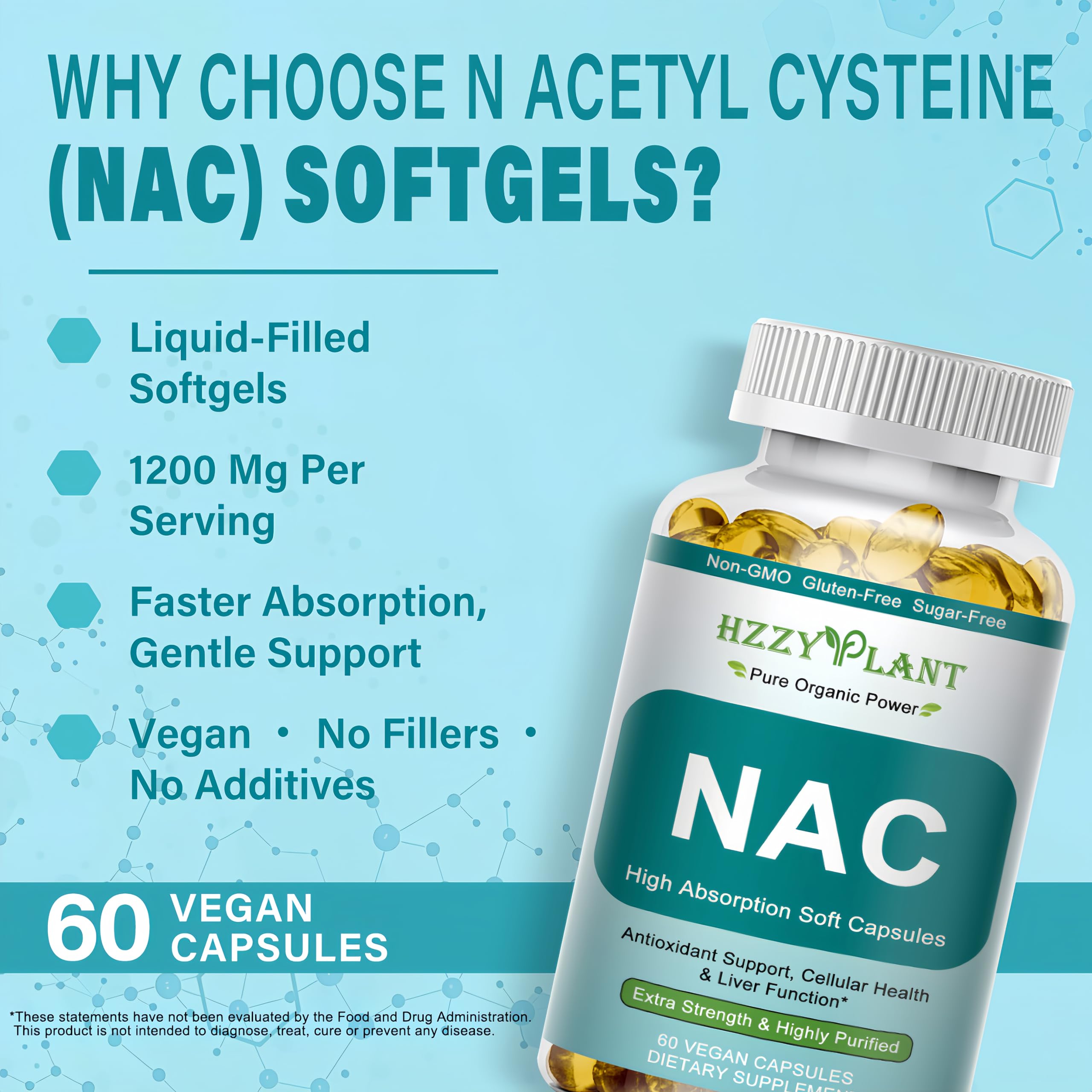 HZZYPLANT NAC, soutien immunitaire potentiel grâce à des gélules faciles à avaler.