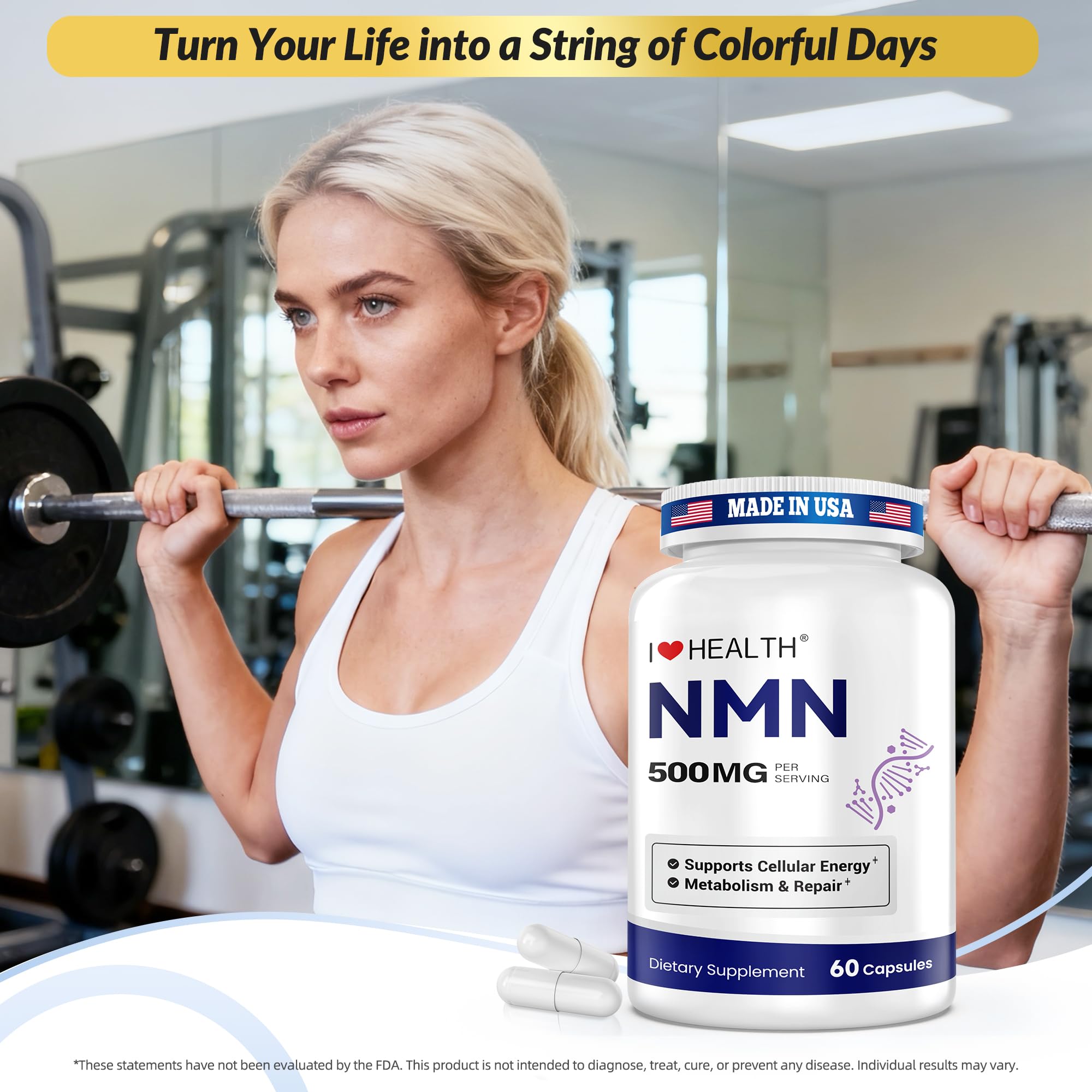 I LOVE HEALTH NMN – fabriqué aux États-Unis, ligne de production cGMP.