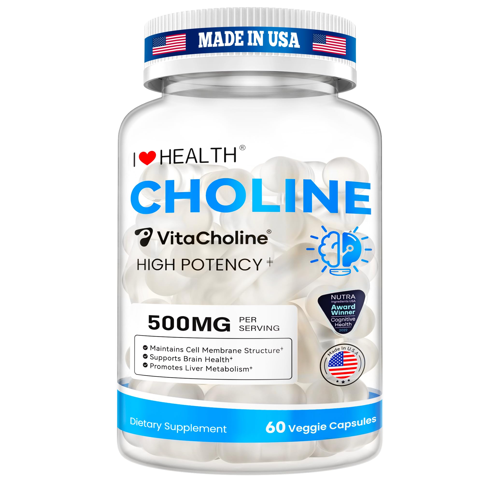I LOVE HEALTH VitaCholine bouteille visible soutient potentiel pour maman et bébé