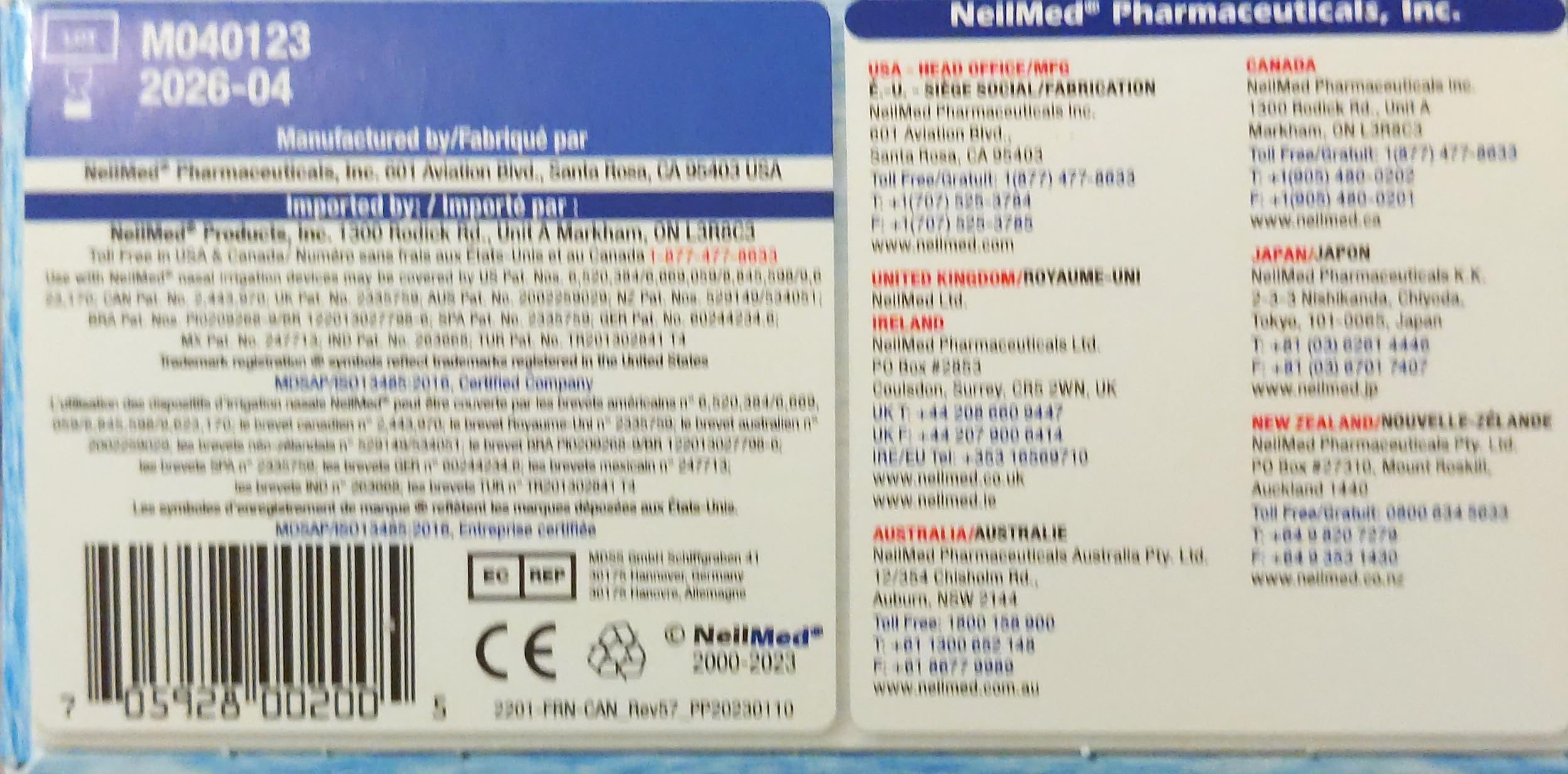 Santé nasale quotidienne NeilMed Sinus Rinse pour passages nasaux propres et nets.