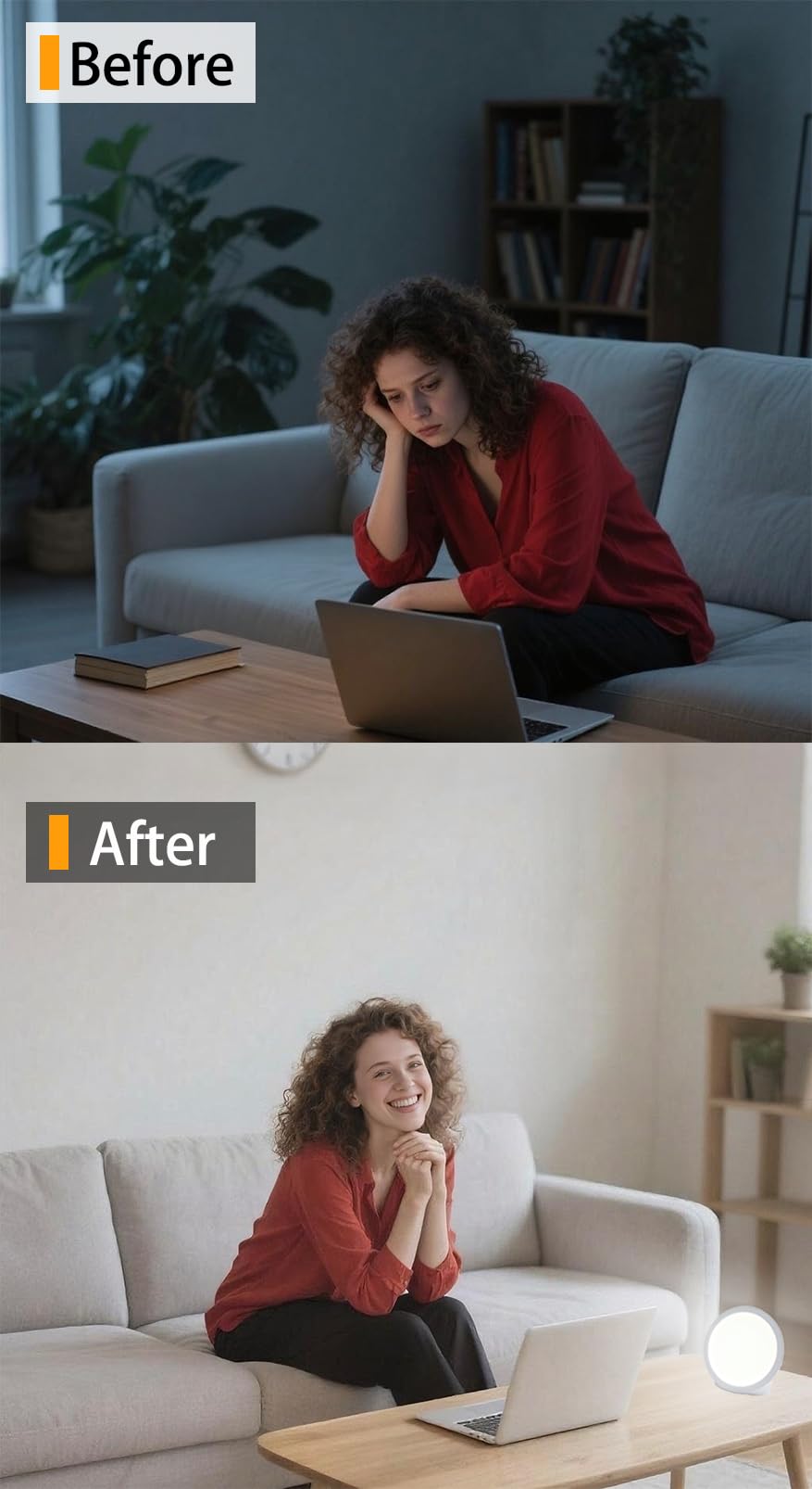 IAFENGE lampe luminothérapie design compact pour bureau et salon