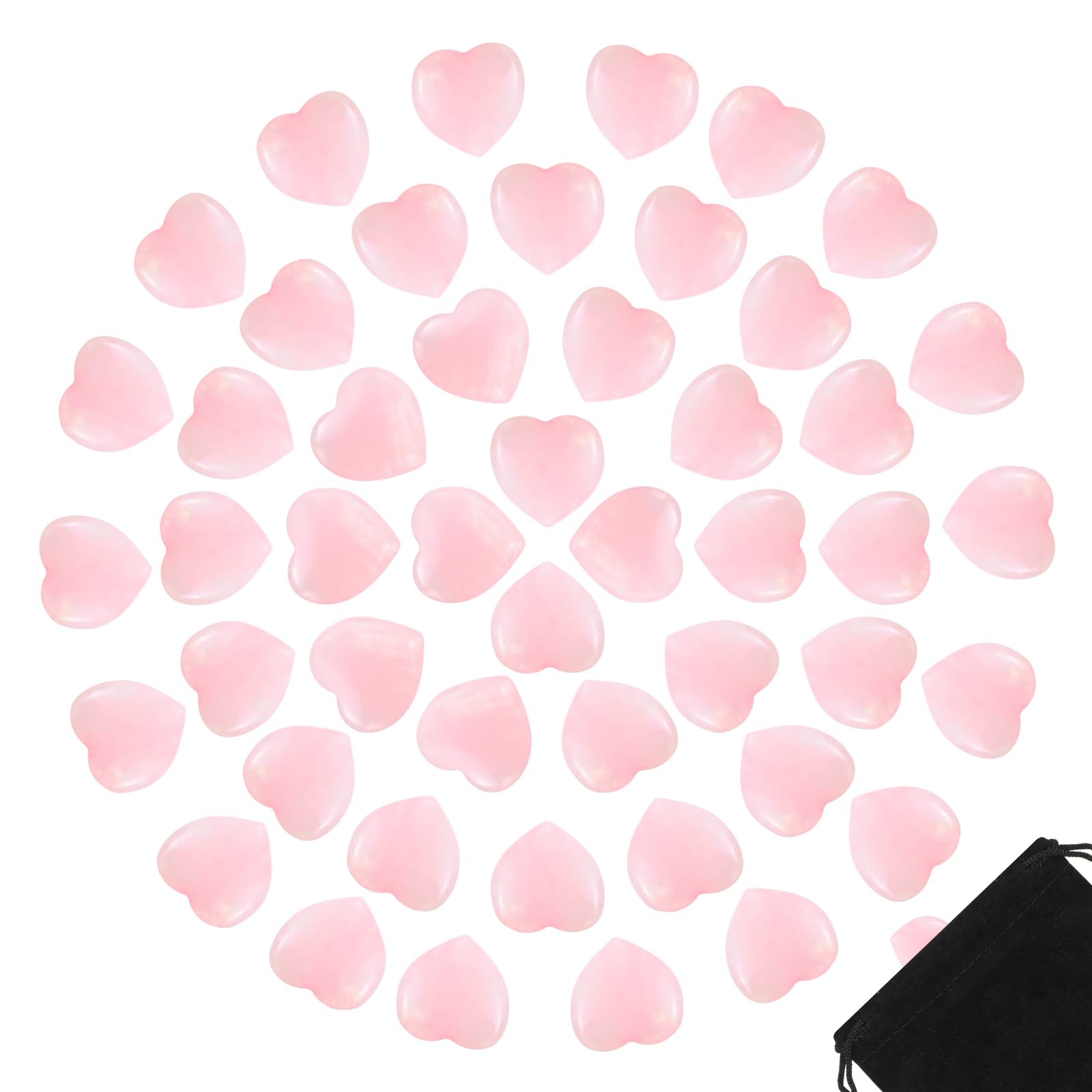 IANFAN coeurs quartz rose 0,8 pouce, idéale pour porte-bonheur et collection