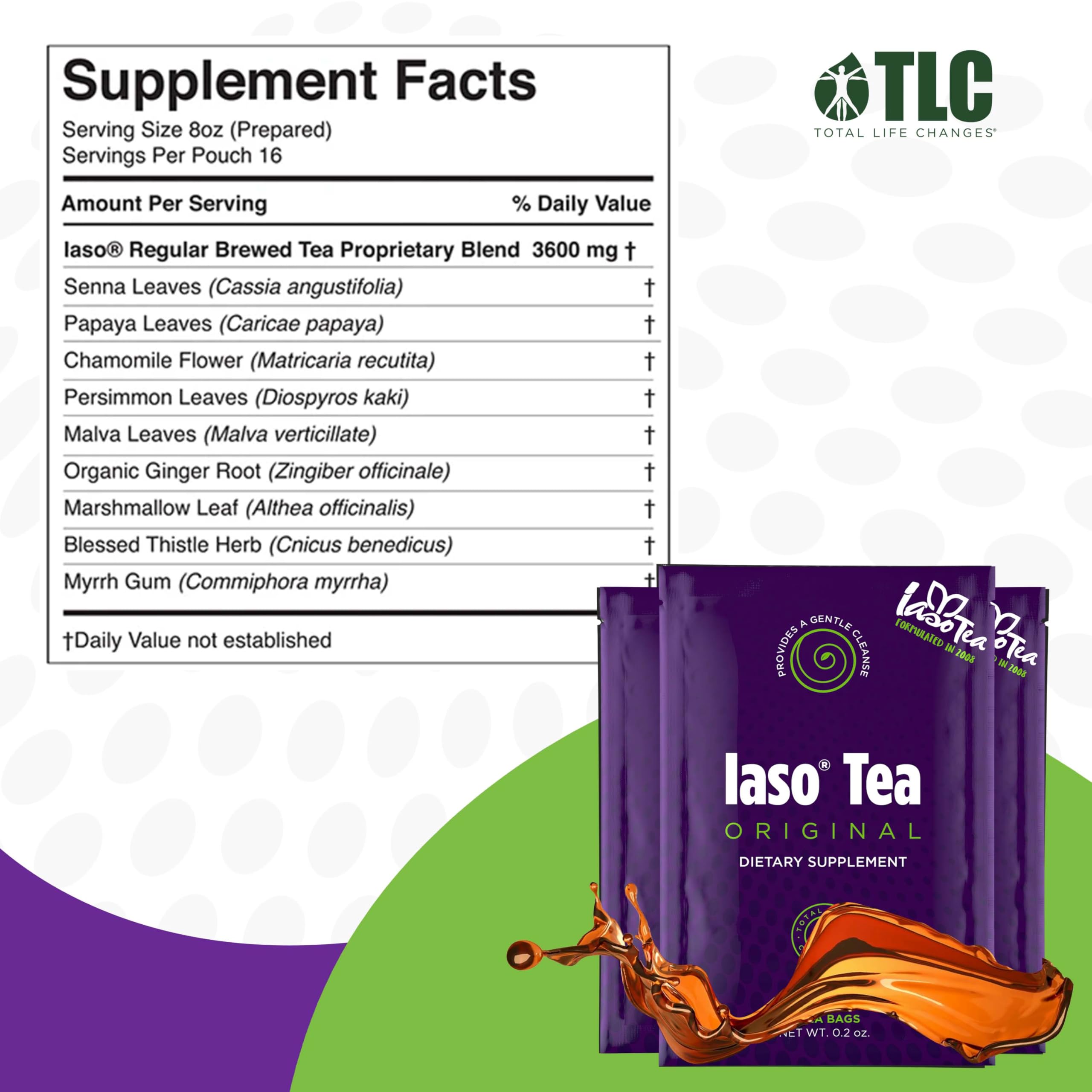 IASO Iaso Tea Original, sachet prêt à infuser dans l'eau chaude.