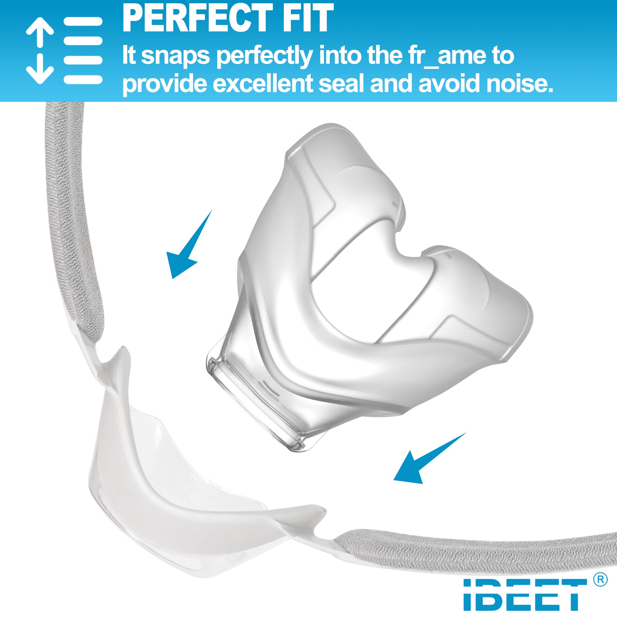 IBEET N20 grand – coussin côté, vue latérale, maintien stable et discret.