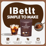 IBetIt Ingrédients adaptogènes – cordyceps, reishi et lions-mane illustrés.