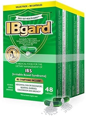 IBgard emballage avec 96 capsules pour le soutien digestif quotidien.