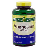 IBQIBQ Spring Valley Magnésium 400 mg comprimés: soutien des muscles, nerfs et os.