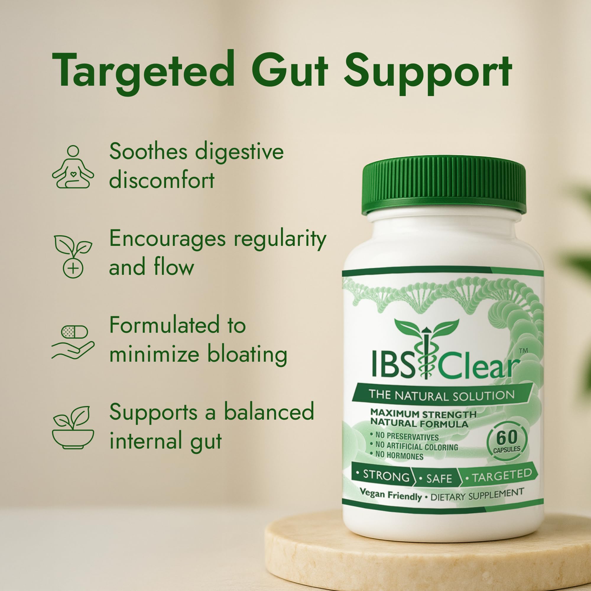 IBS Clear curcuma: arôme chaleureux et soutien digestif naturel.