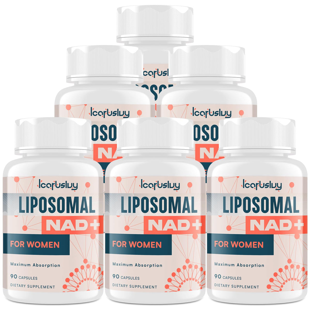 IcarusIvy NAD 2000 mg, bouteille; énergie féminine potentielle et pratique.
