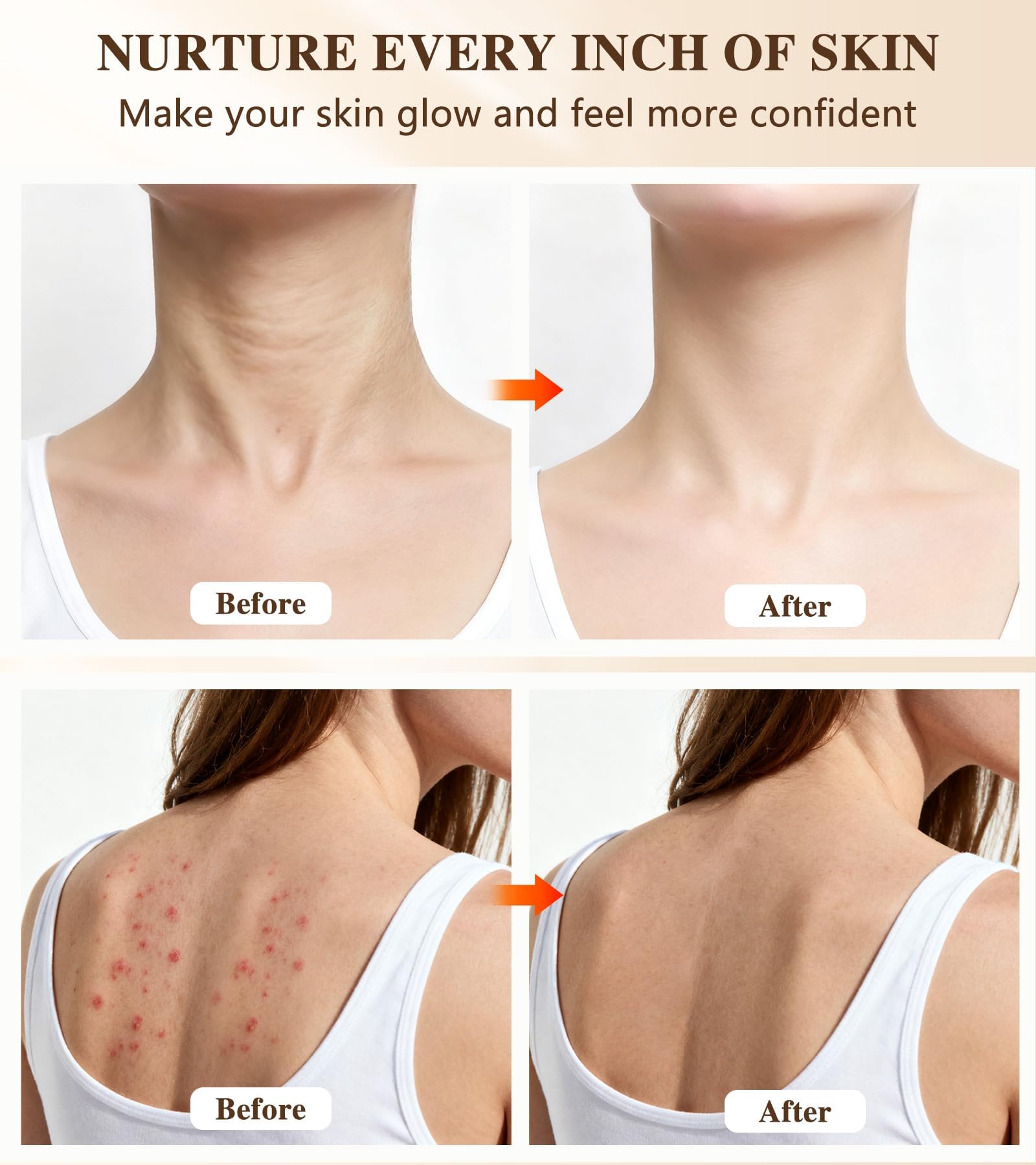 Masque Icbgre lumière ambre sur le corps pour le confort musculaire.