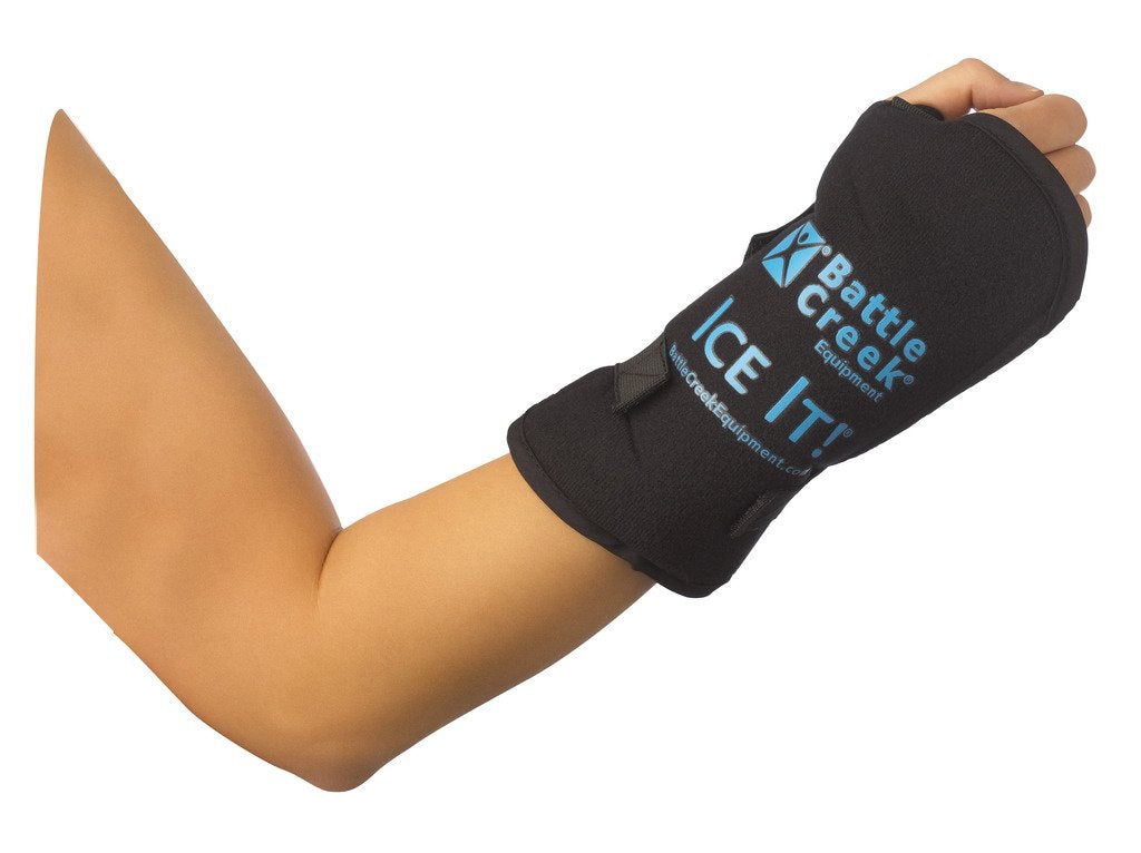 Ice It! MaxCOMFORT — conteneur froid flexible pour poignet, ajustement confortable.