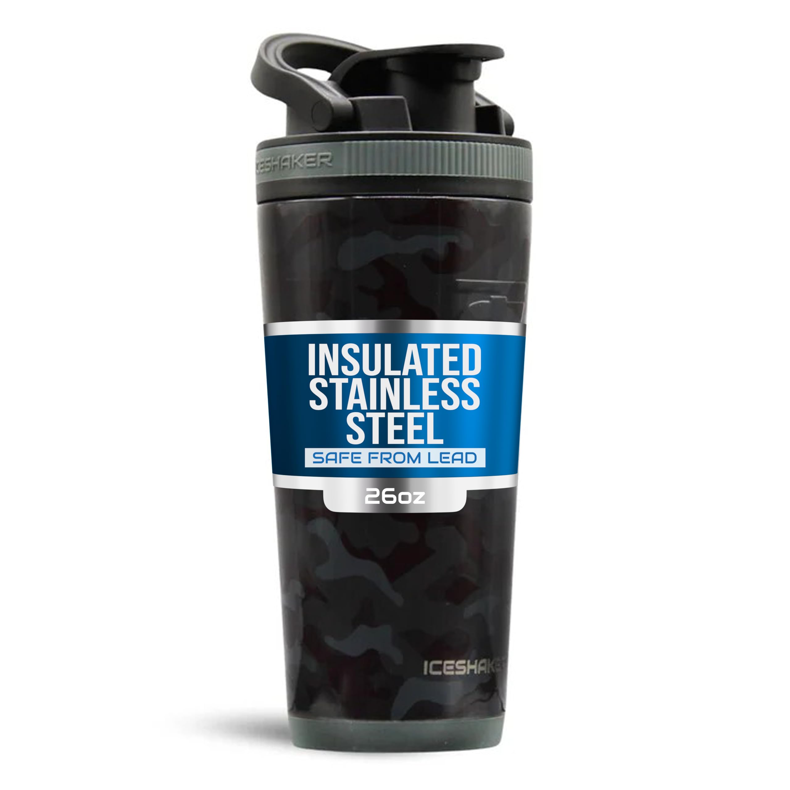 Ice Shaker, bouteille isolante 26oz, garde les boissons froides longtemps et reste compacte.