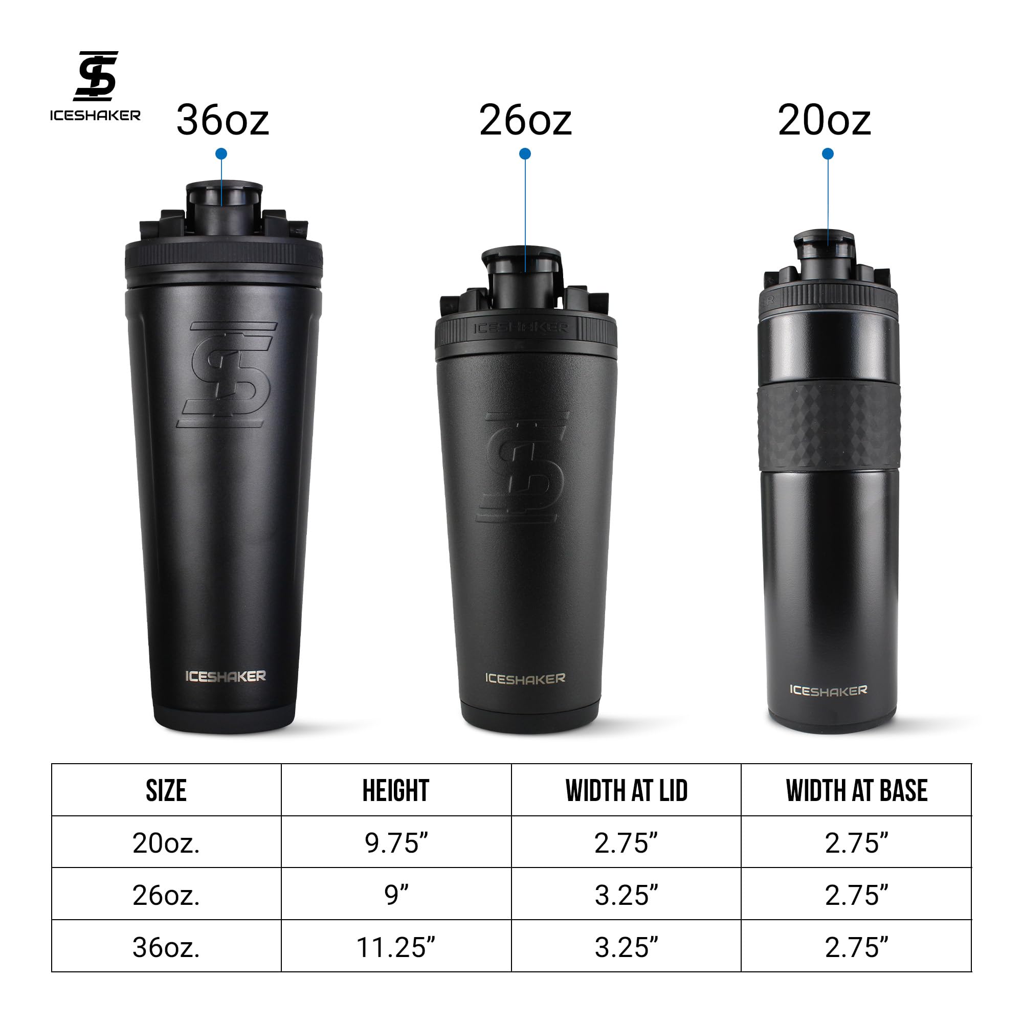 Ice Shaker – Lignes internes de mesure facilitent un mélange précis.