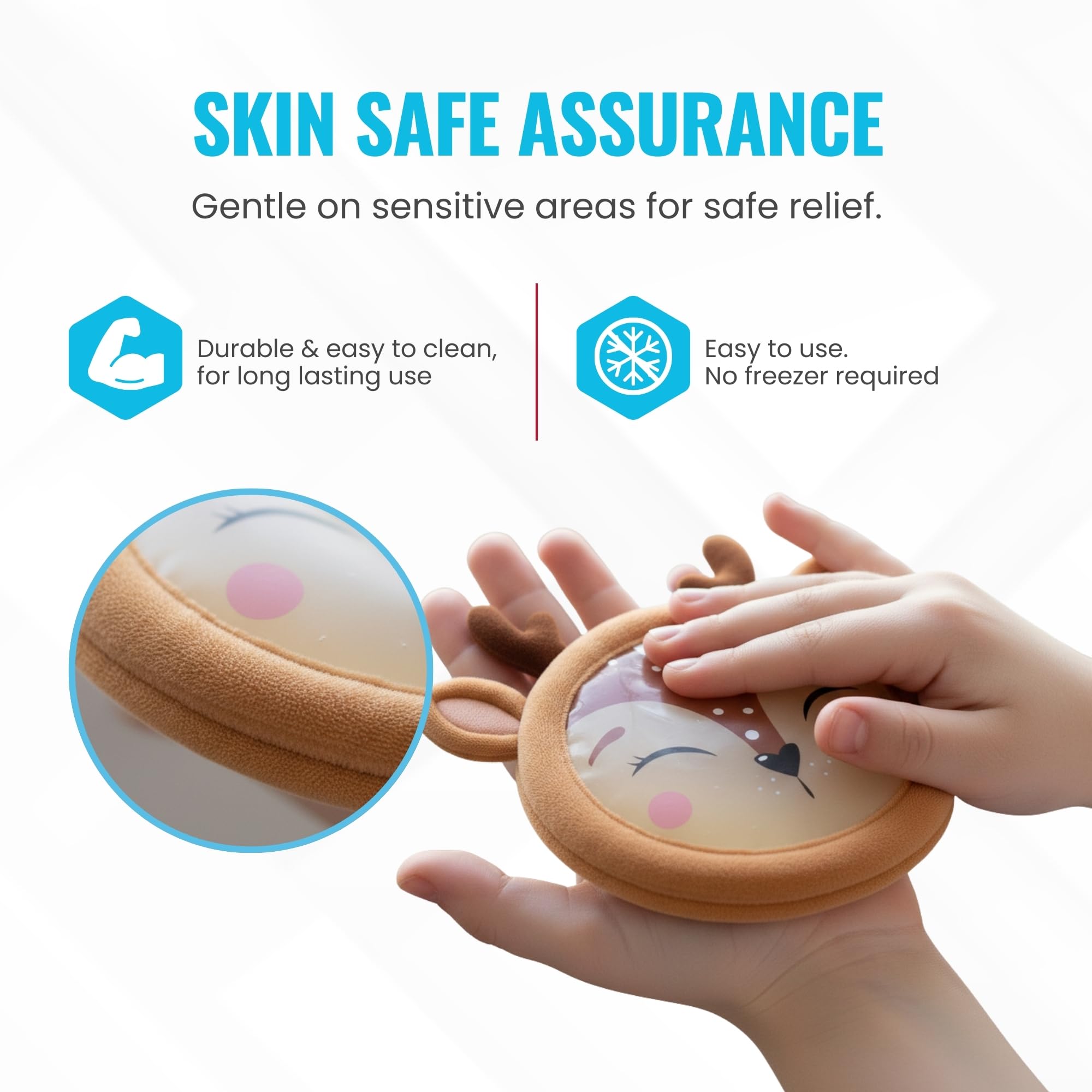 ICEWRAPS cerf, personnage amusant fournissant une solution froide ou chaude pour les petites blessures.