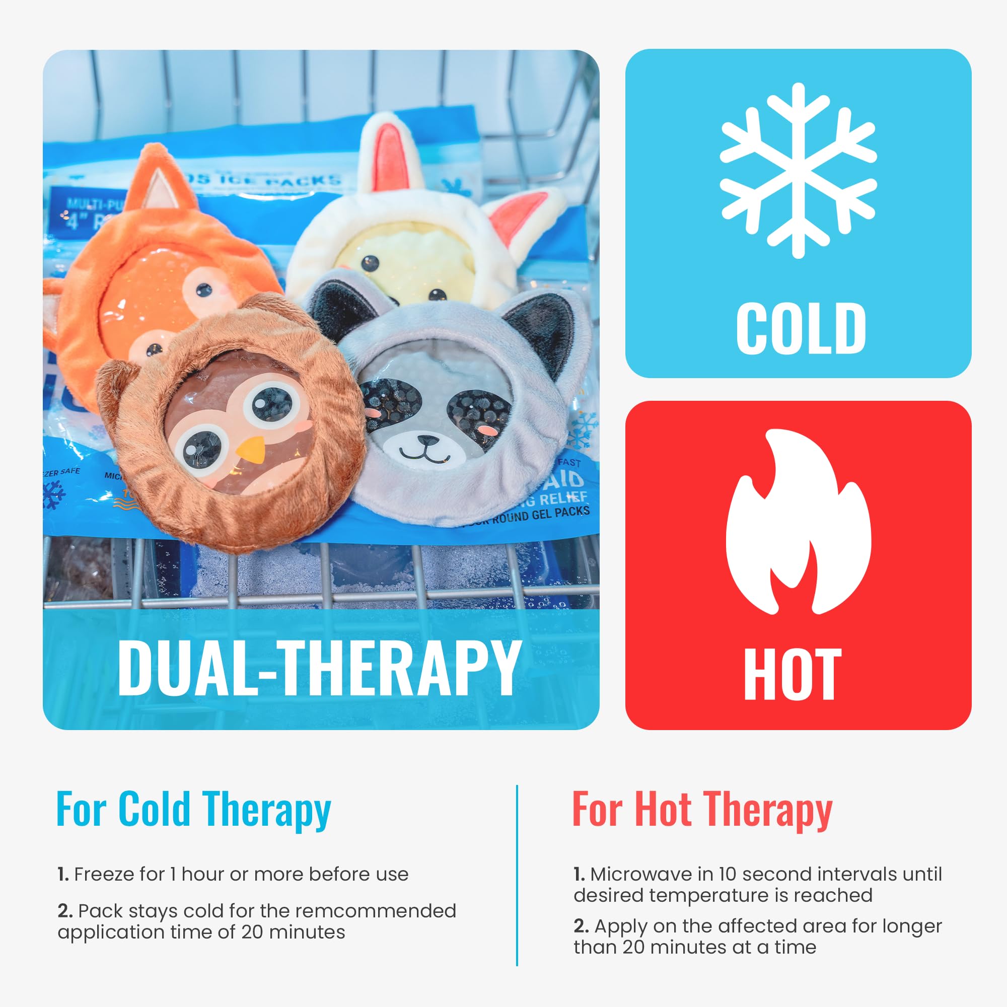 IceWraps doudou-chouette : enveloppe douce protégeant la peau sensible lors des soins.