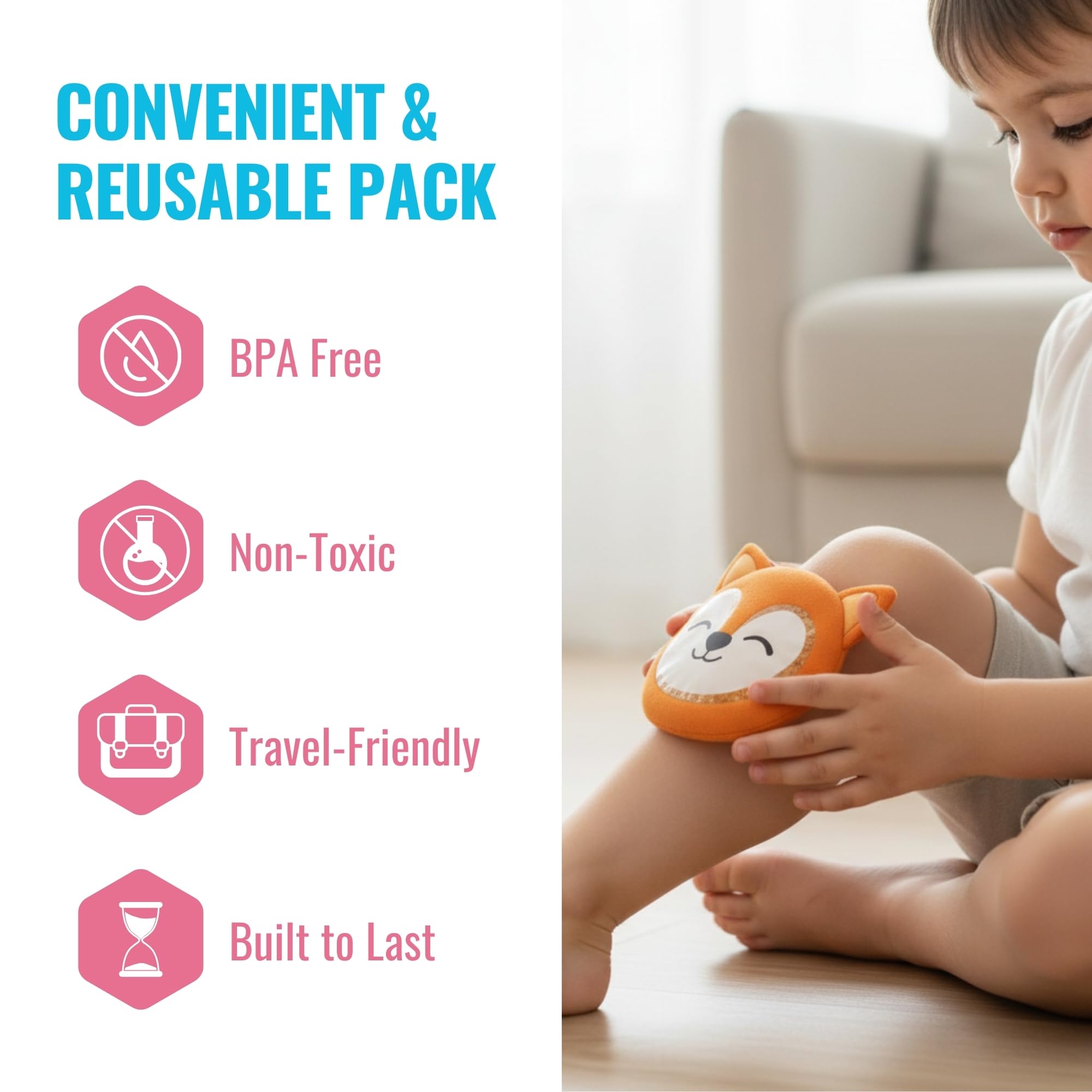 IceWraps étui en coton doux; protège la peau et réduit l humidité.