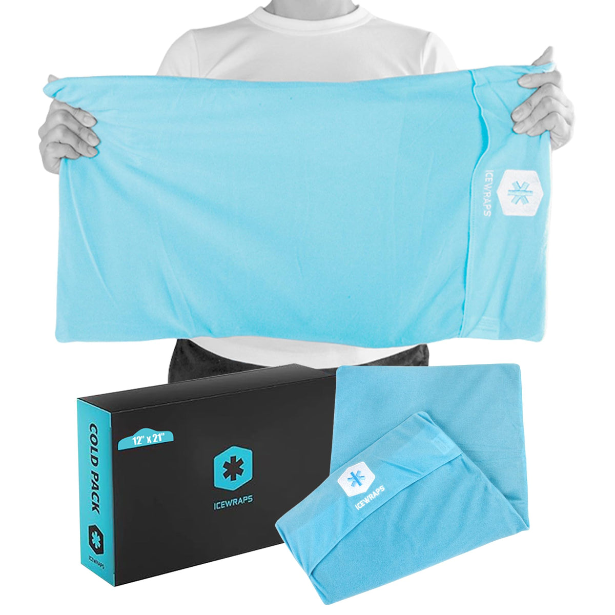 ICEWRAPS Extra Cover 12x21 bleu-tissu : protection douce contre condensation.