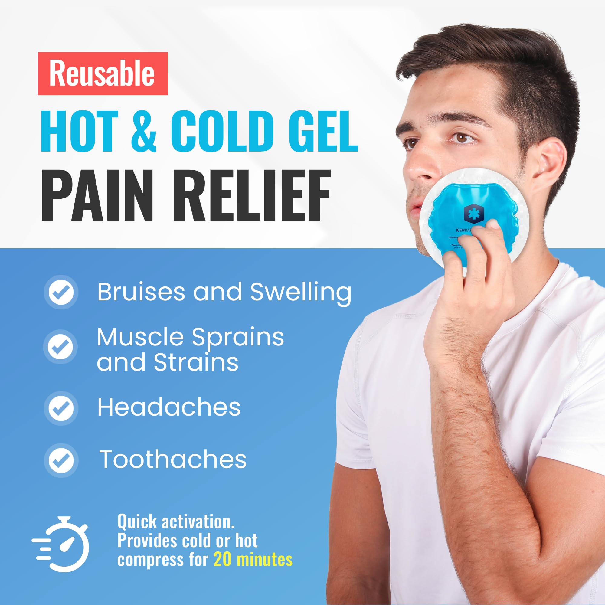 ICEWRAPS glace ronde thérapie froide pour soulager les zones douloureuses