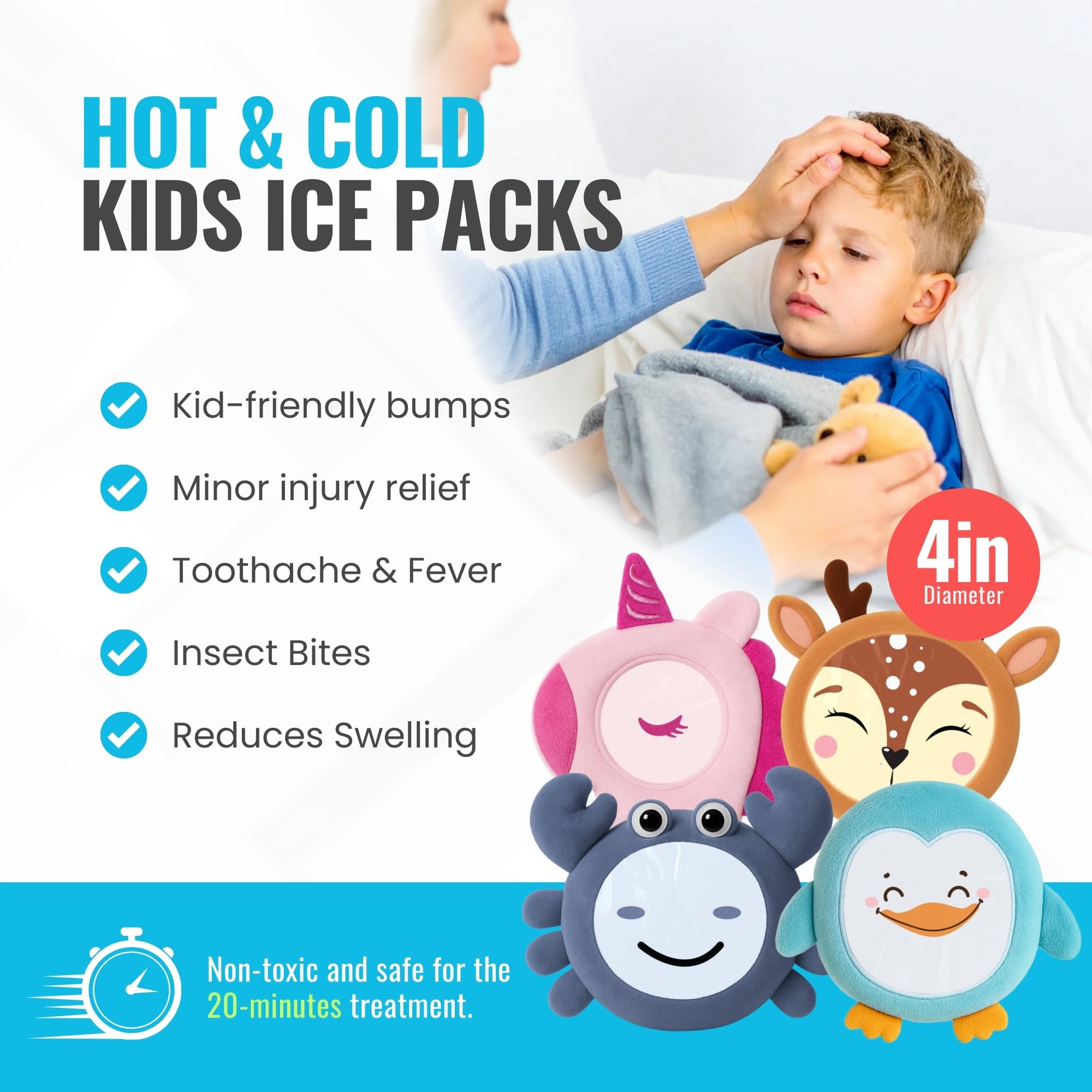 ICEWRAPS licorne ensemble, polyvalence chaude et froide pour divers petits troubles.