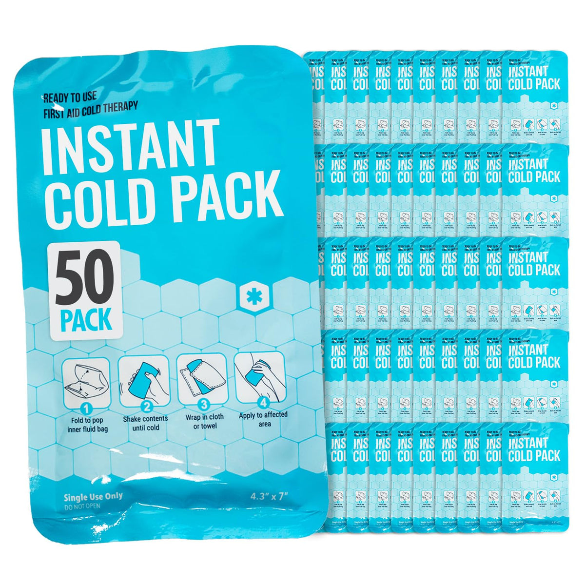 IceWraps pack glace jetable 4x7 prêt pour premiers secours et blessures mineures.