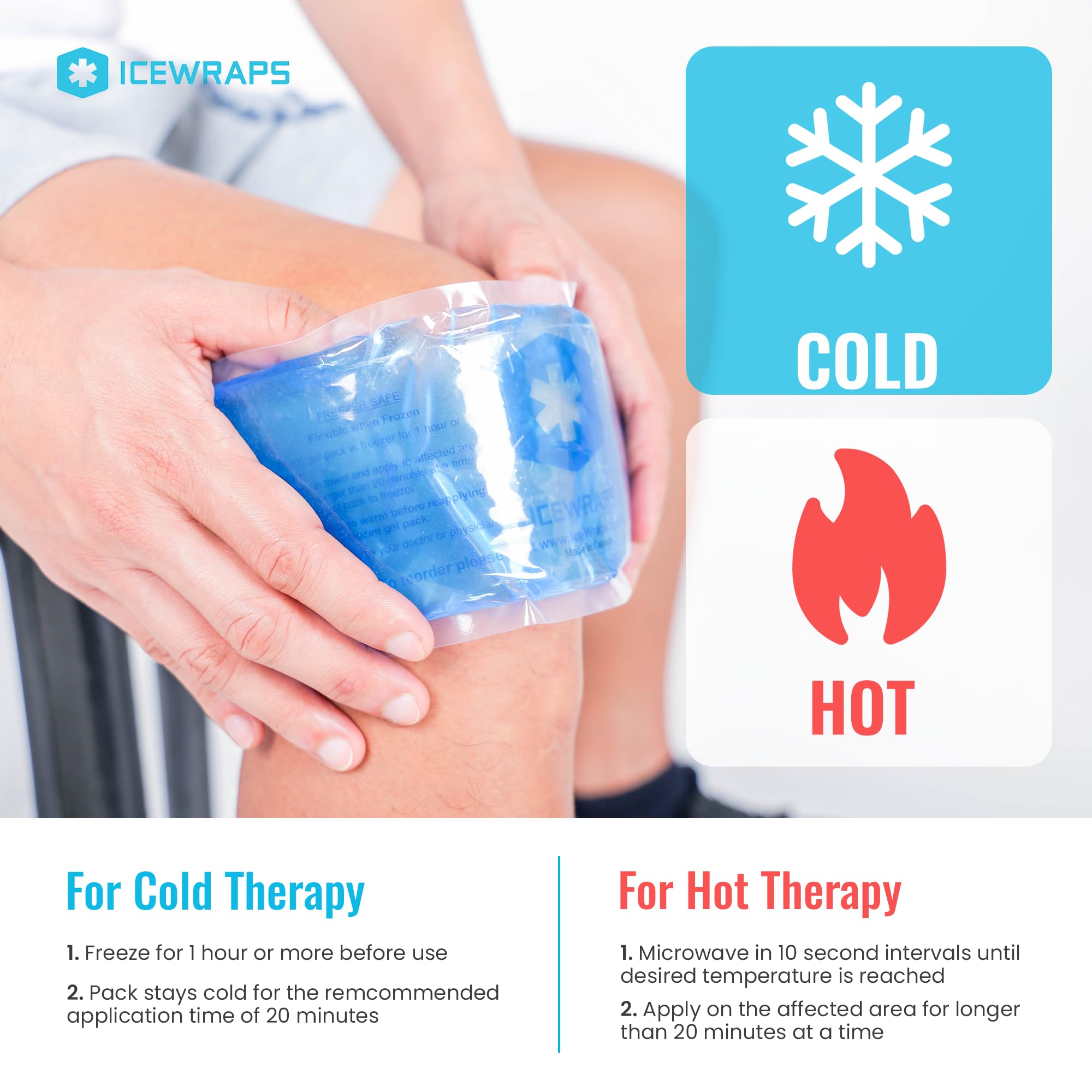 ICEWRAPS utilisation dos et cou : contour flexible pour le confort.