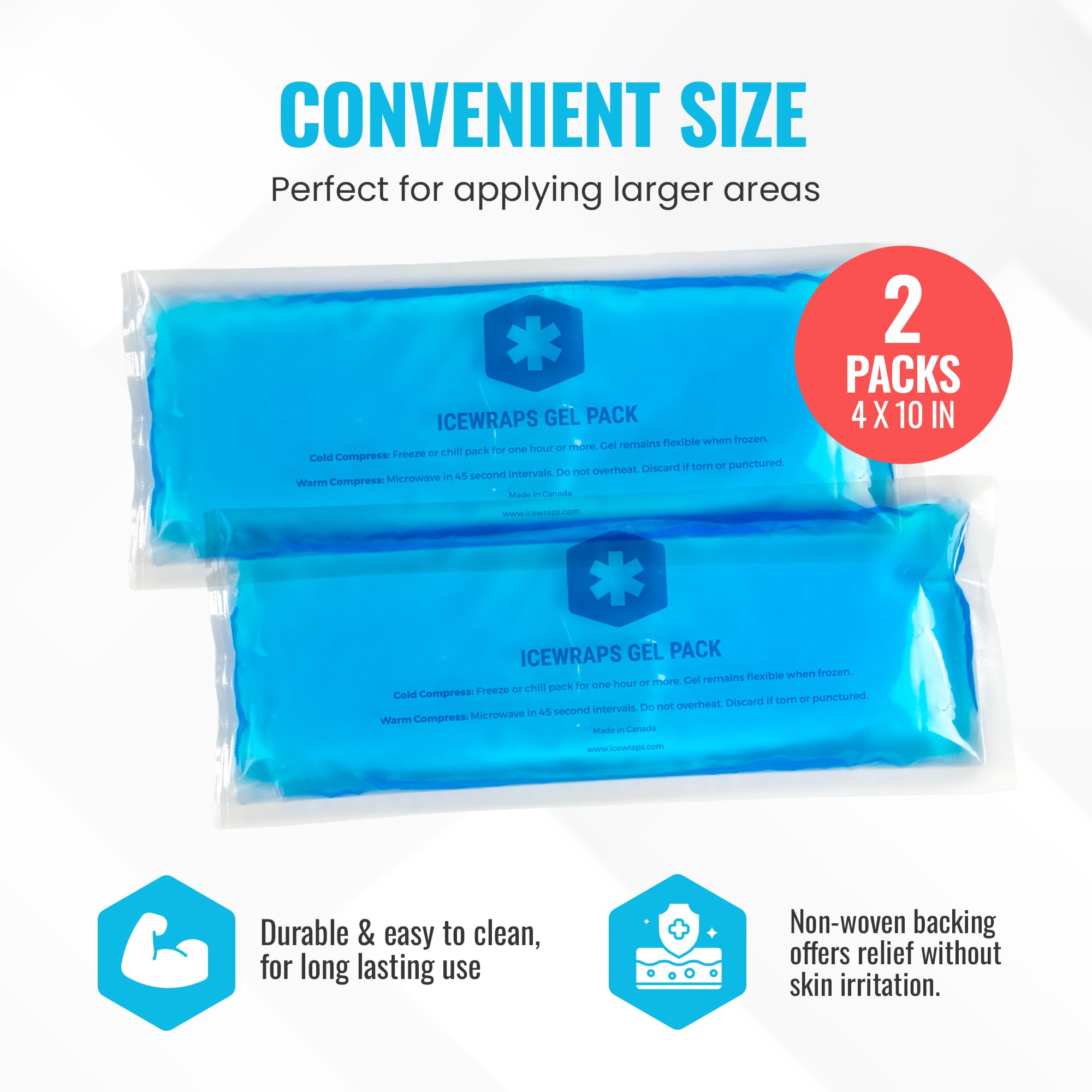 ICEWRAPS utilisation hanche et jambe : soutien ciblé après activité.