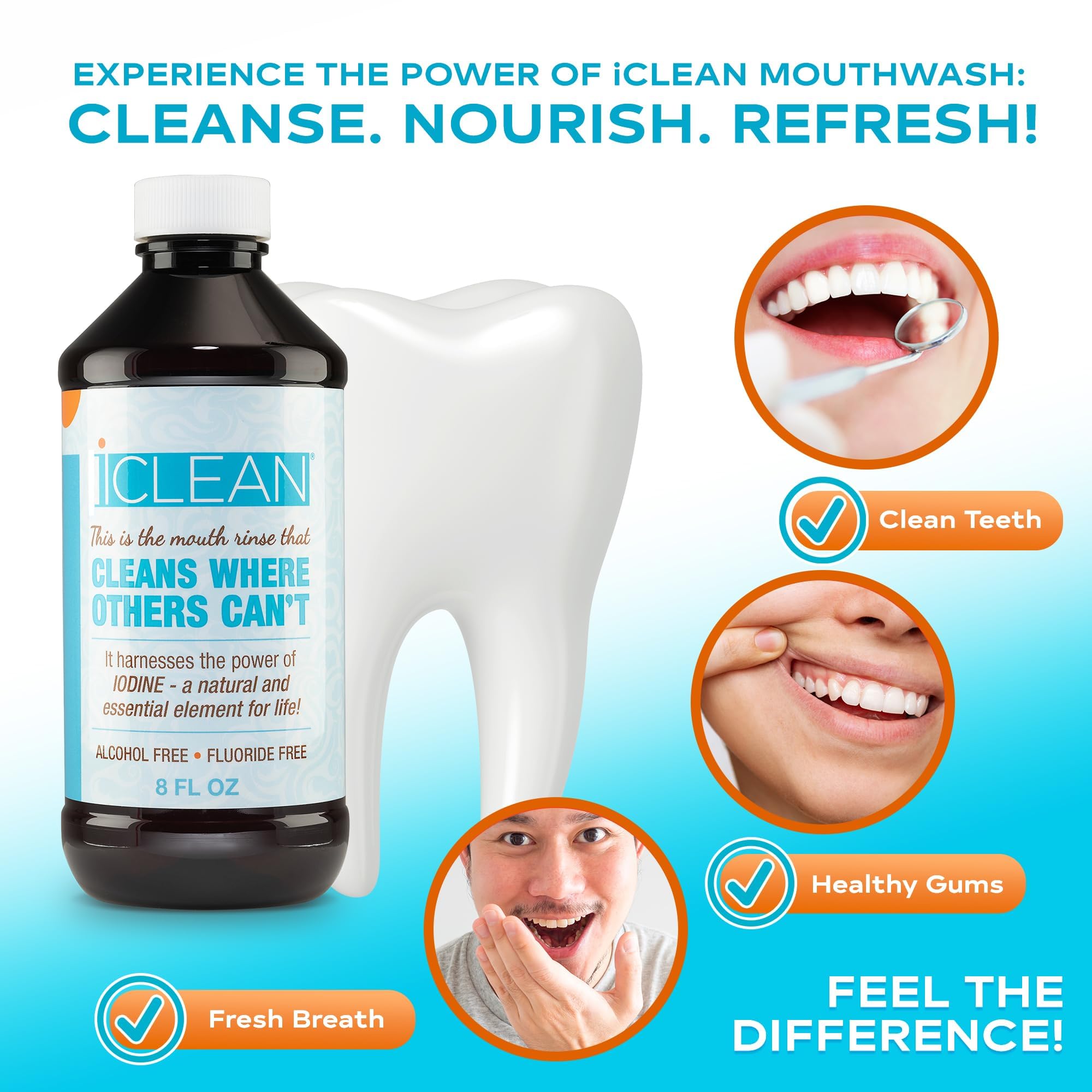 iCLEAN verre mesure rinçage-bouche, précision et confort d'utilisation.