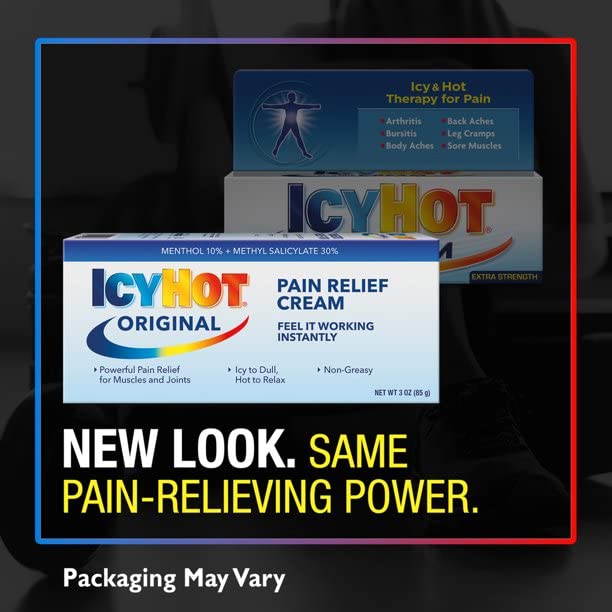 Texture cremeuse Icy Hot visible lors de l application.