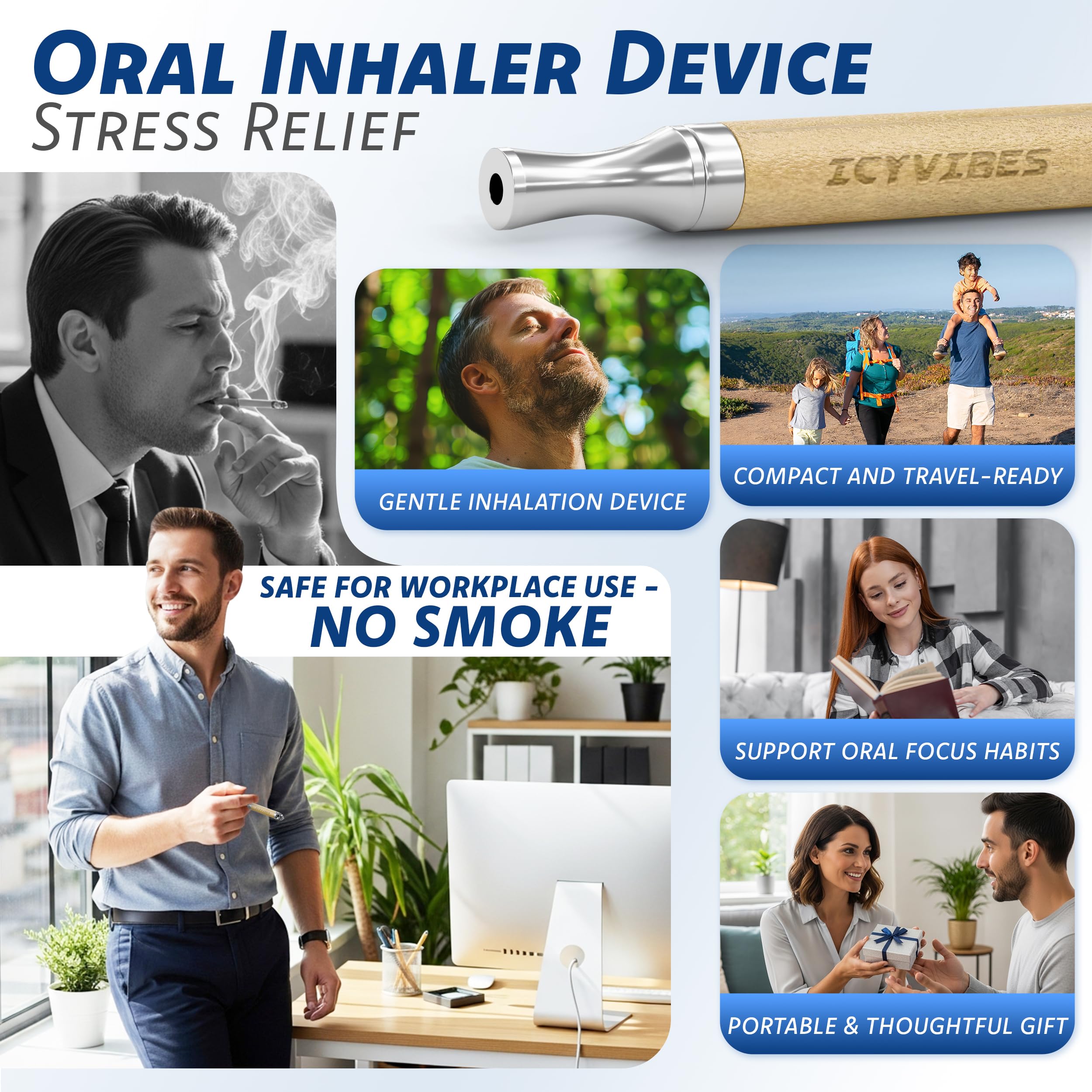 ICYVIBES inhalateur bois clair – esthétique naturelle s intègre à votre routine.
