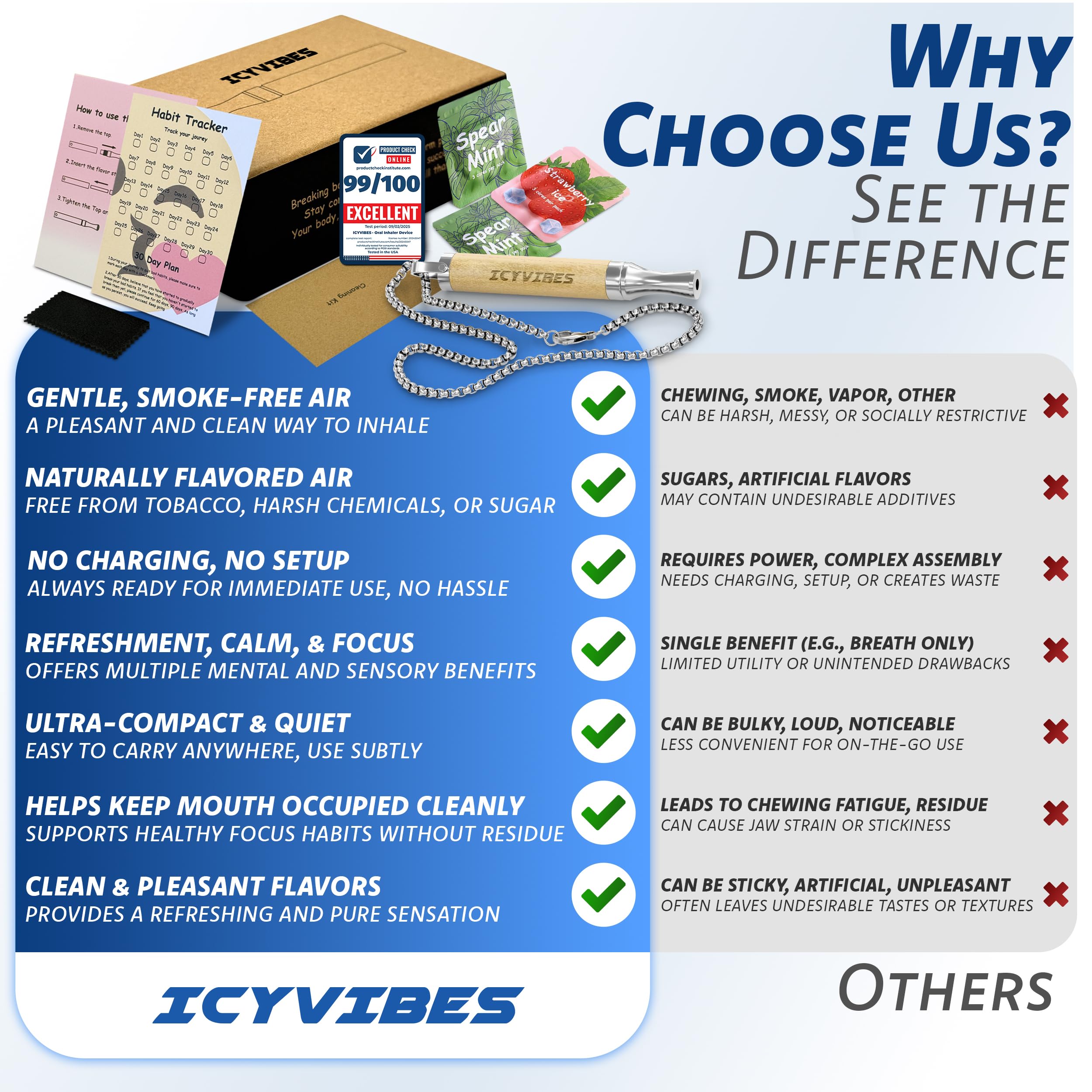 ICYVIBES inhalateur pratique – usage quotidien en déplacement favorisant une respiration calme.