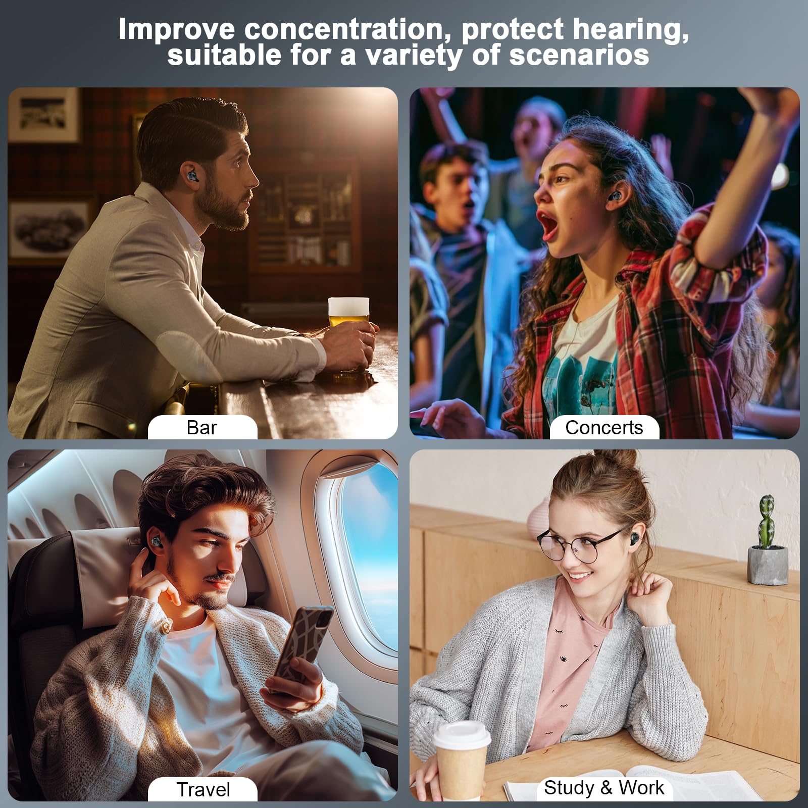 IDE11 bouchons d’oreille ergonomiques à double chambre et micro-ventilations
