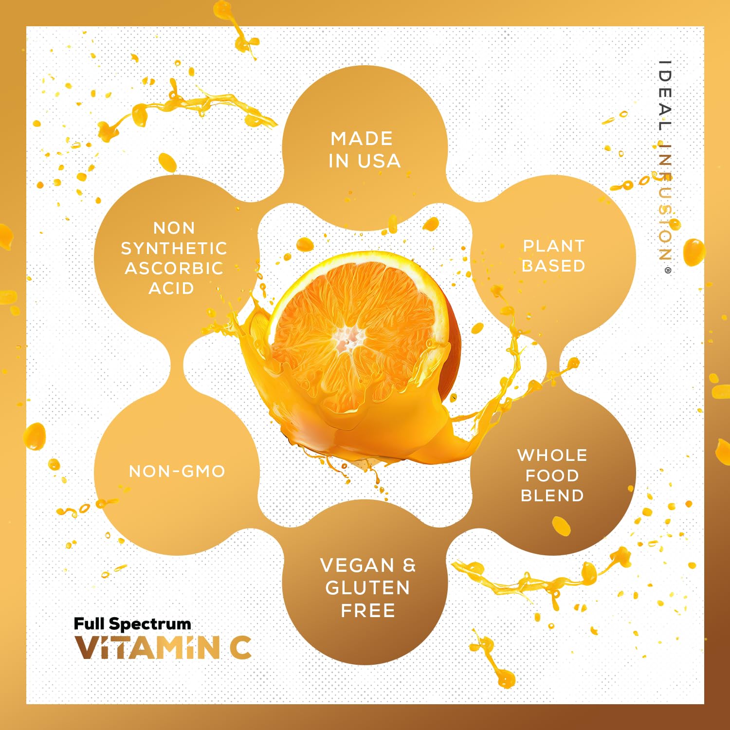 Ideal Infusion Vitamine C: acerola et bioflavonoïdes visibles dans la formulation végétale.