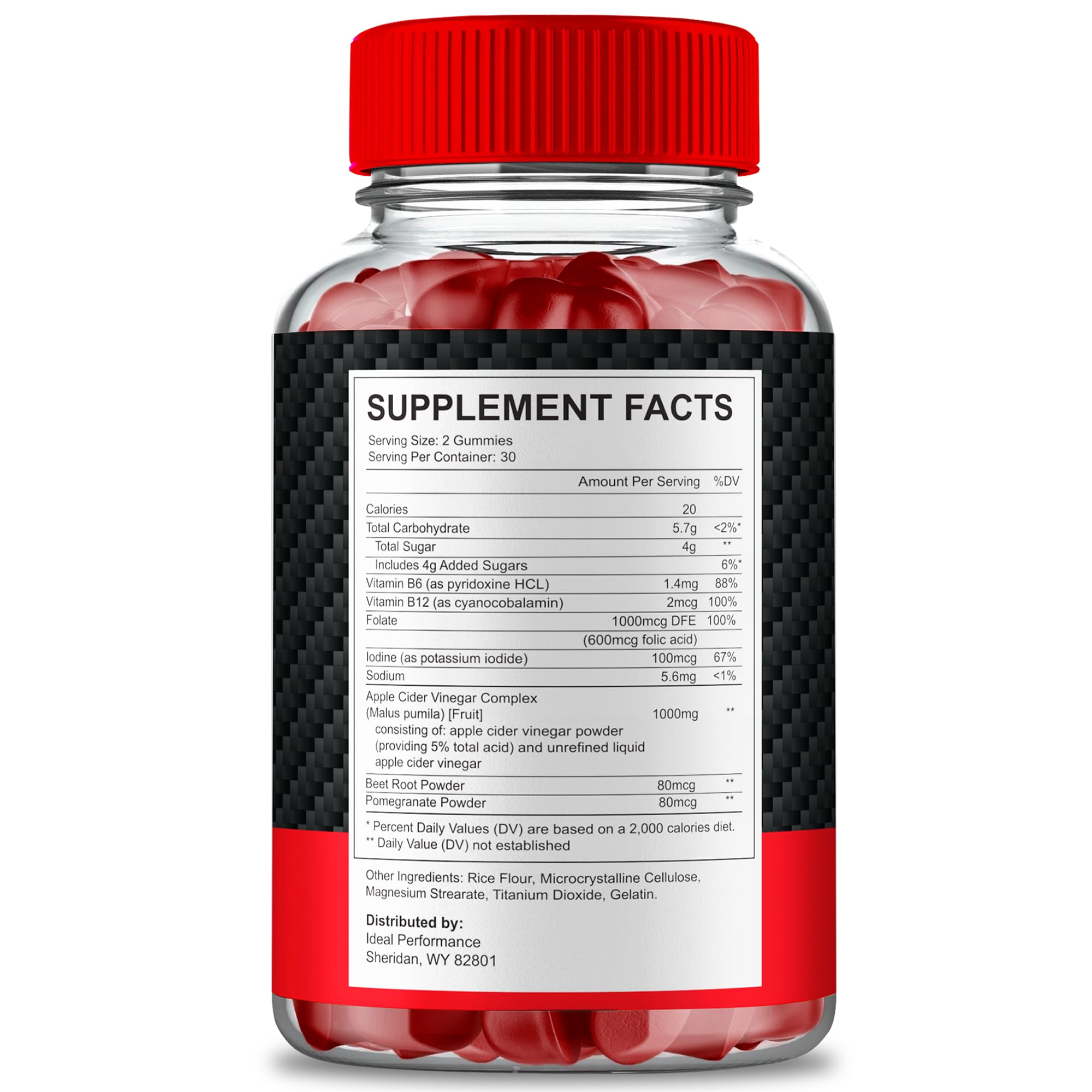 Étiquette Ereforce Gummies bien lisible, suggère fiabilité et traçabilité.