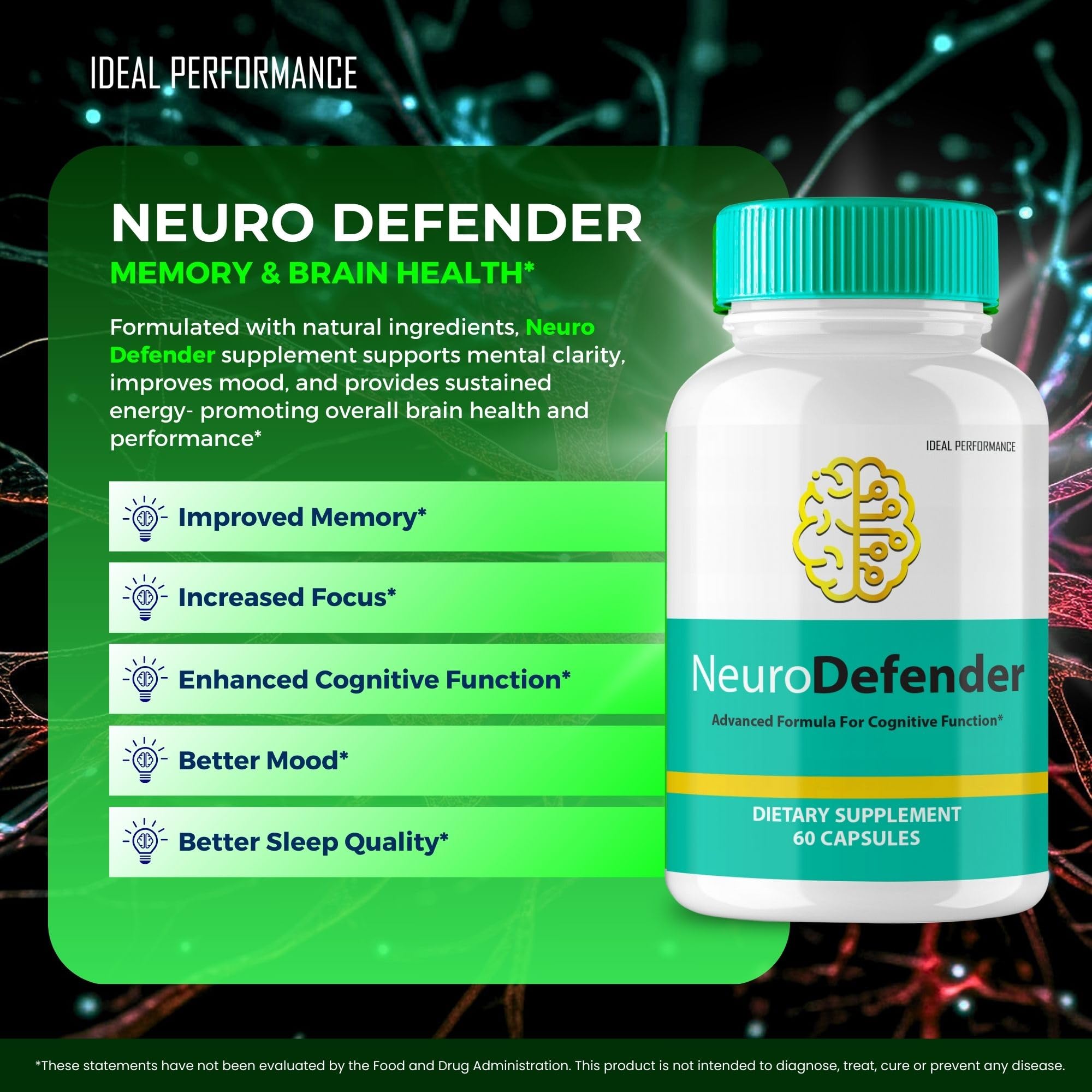 Capsules Neuro Defender en gros plan, design pratique pour une prise quotidienne.
