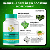 Capsules Neuro Defender, format pratique pour étude et travail.