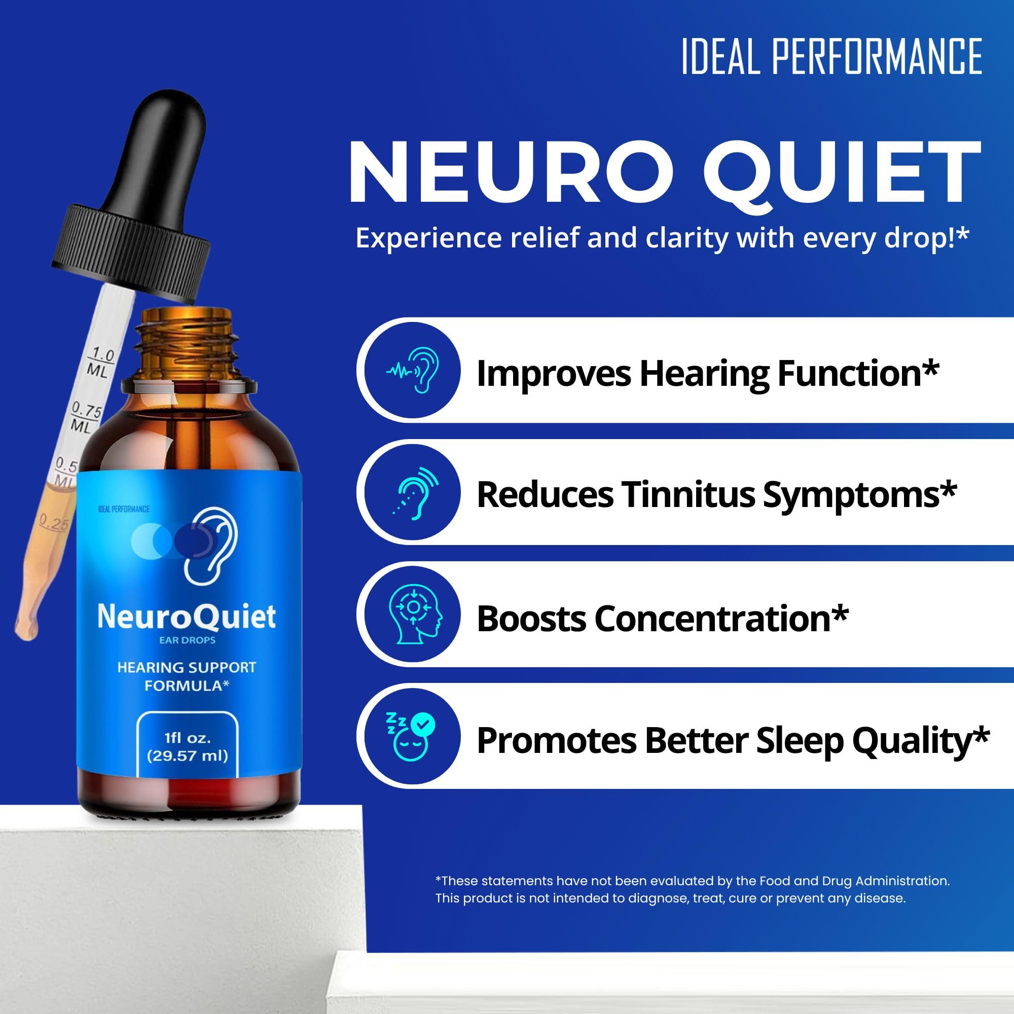 NeuroQuiet formule-naturelle-gouttes par IDEAL PERFORMANCE, solution naturelle pour votre routine auditives.