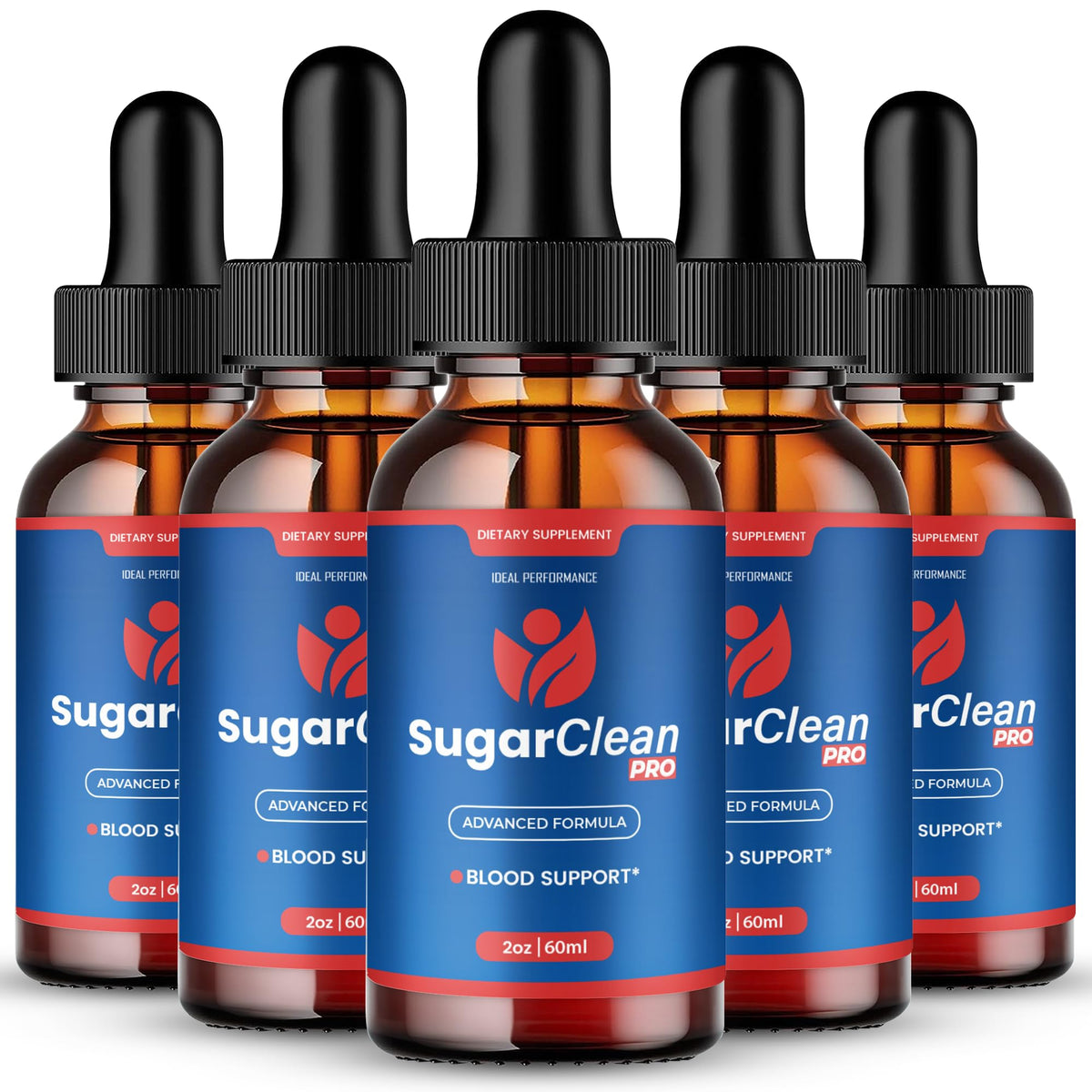IDEAL PERFORMANCE Sugar Clean Pro Gouttes, bouteille visibles, soutien potentiel à une circulation équilibrée.