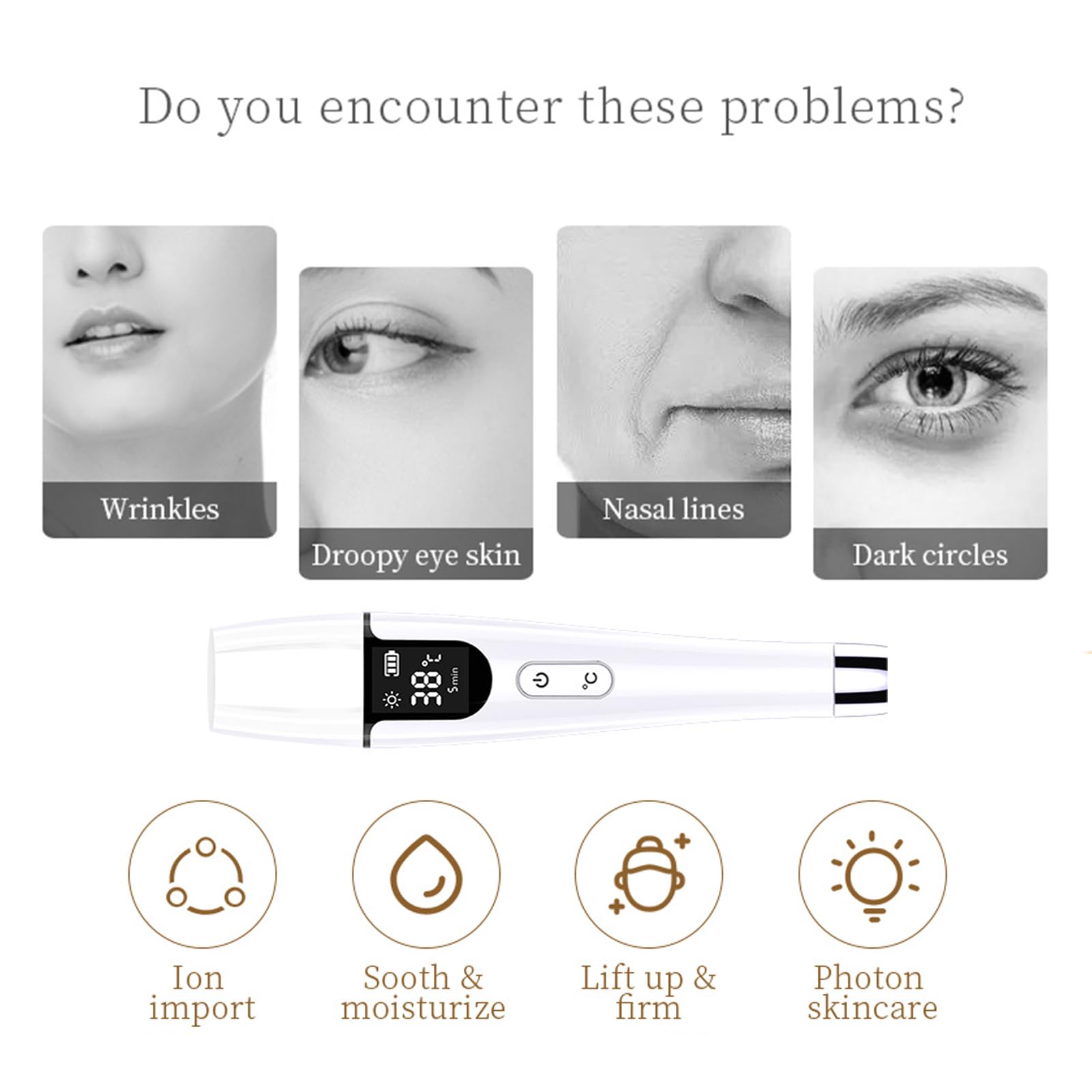 Ideal Swan baton-masseur-yeux-bleu: massage chauffant pour réveiller le contour des yeux.