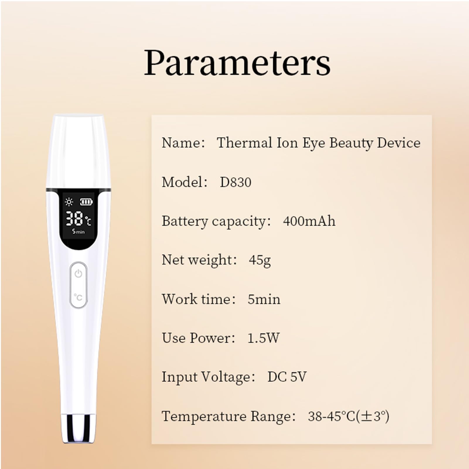 Ideal Swan baton-masseur-yeux-rechargeable: autonomie longue pour sessions quotidiennes.