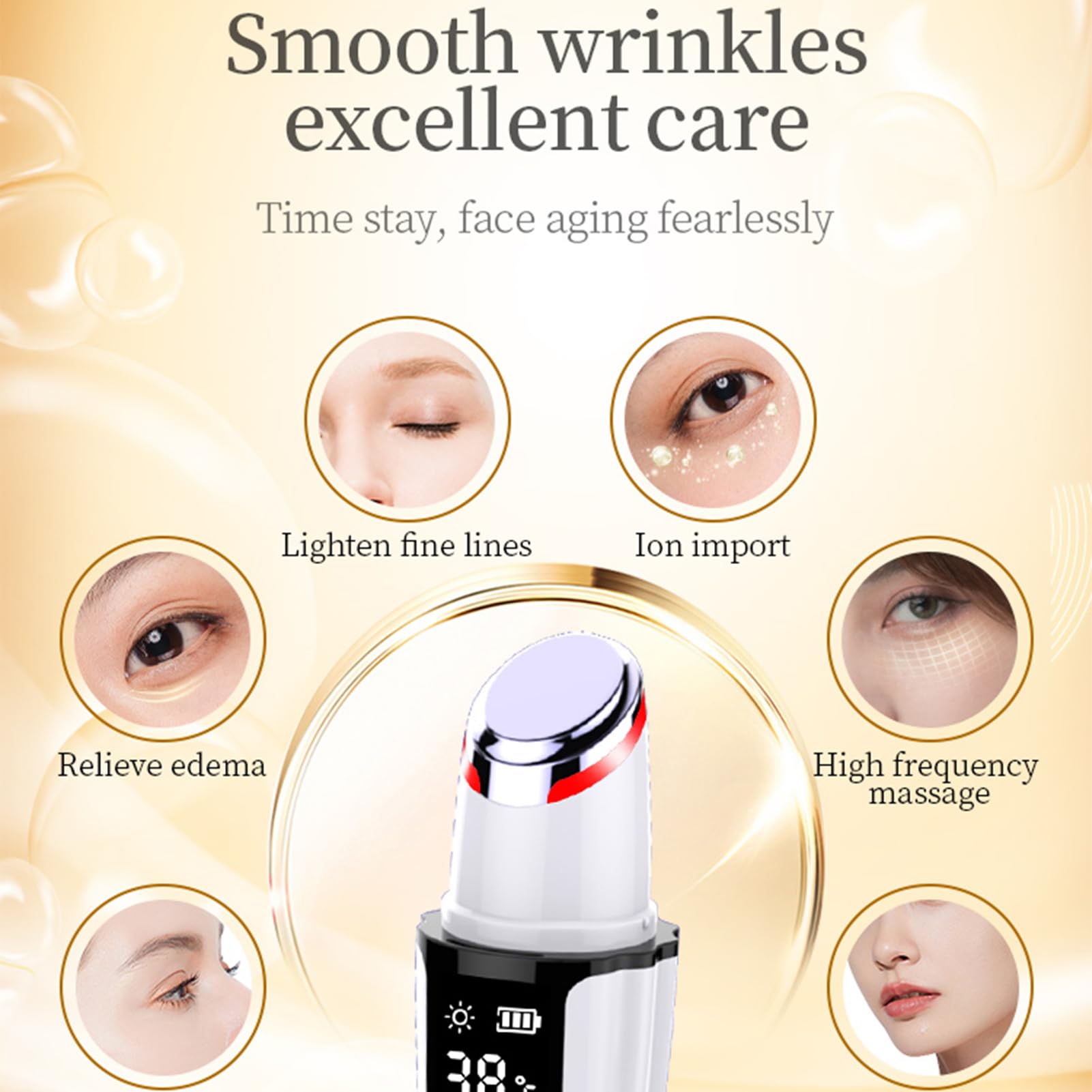 Ideal Swan baton-masseur-yeux-therapie-lumiere-rouge: aide potentielle à l'élasticité cutanée.